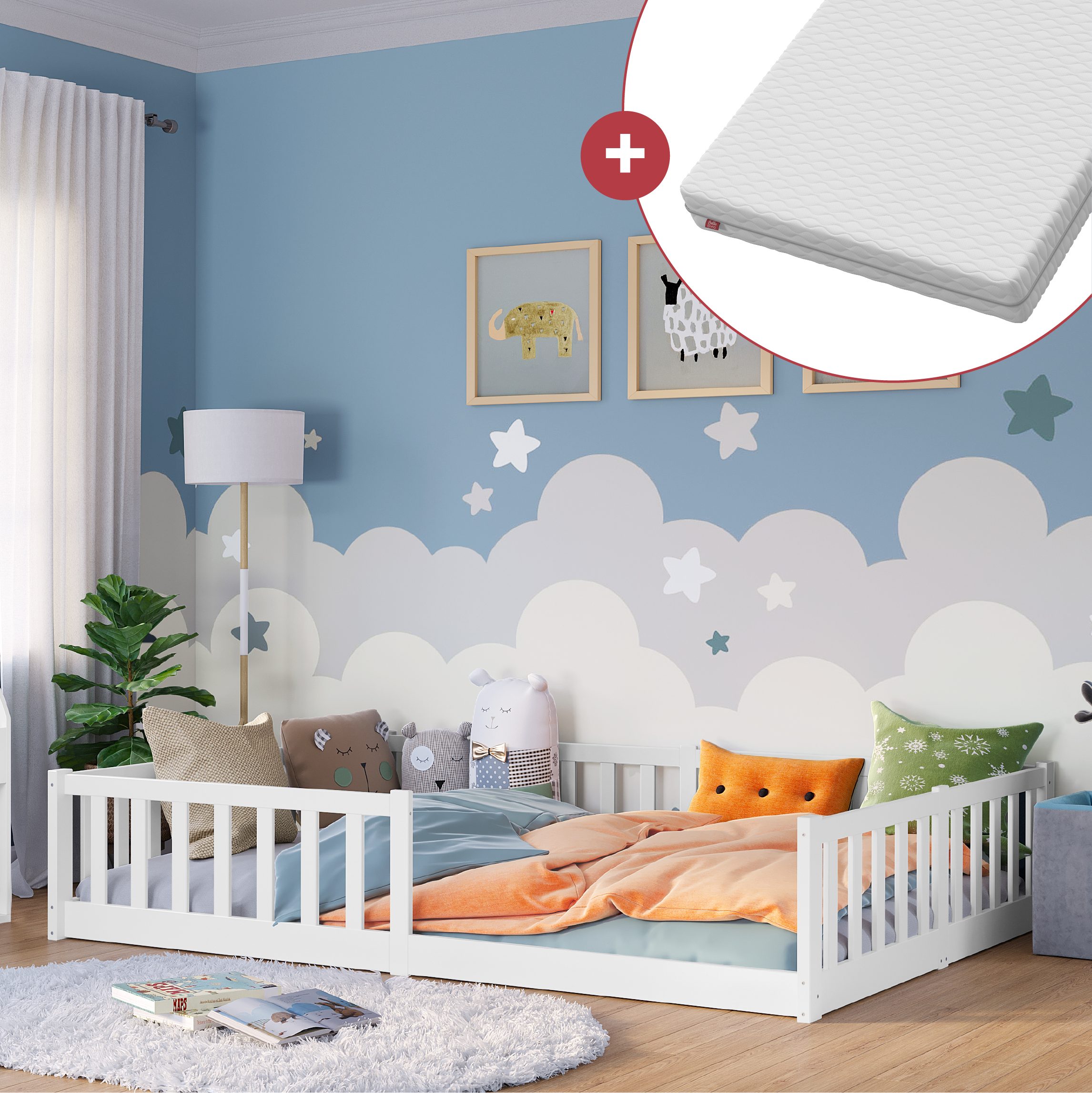 Bellabino Kinderbett Vere (weiß, auch verfügbar in 80x160, 90x200 und 120x2 günstig online kaufen