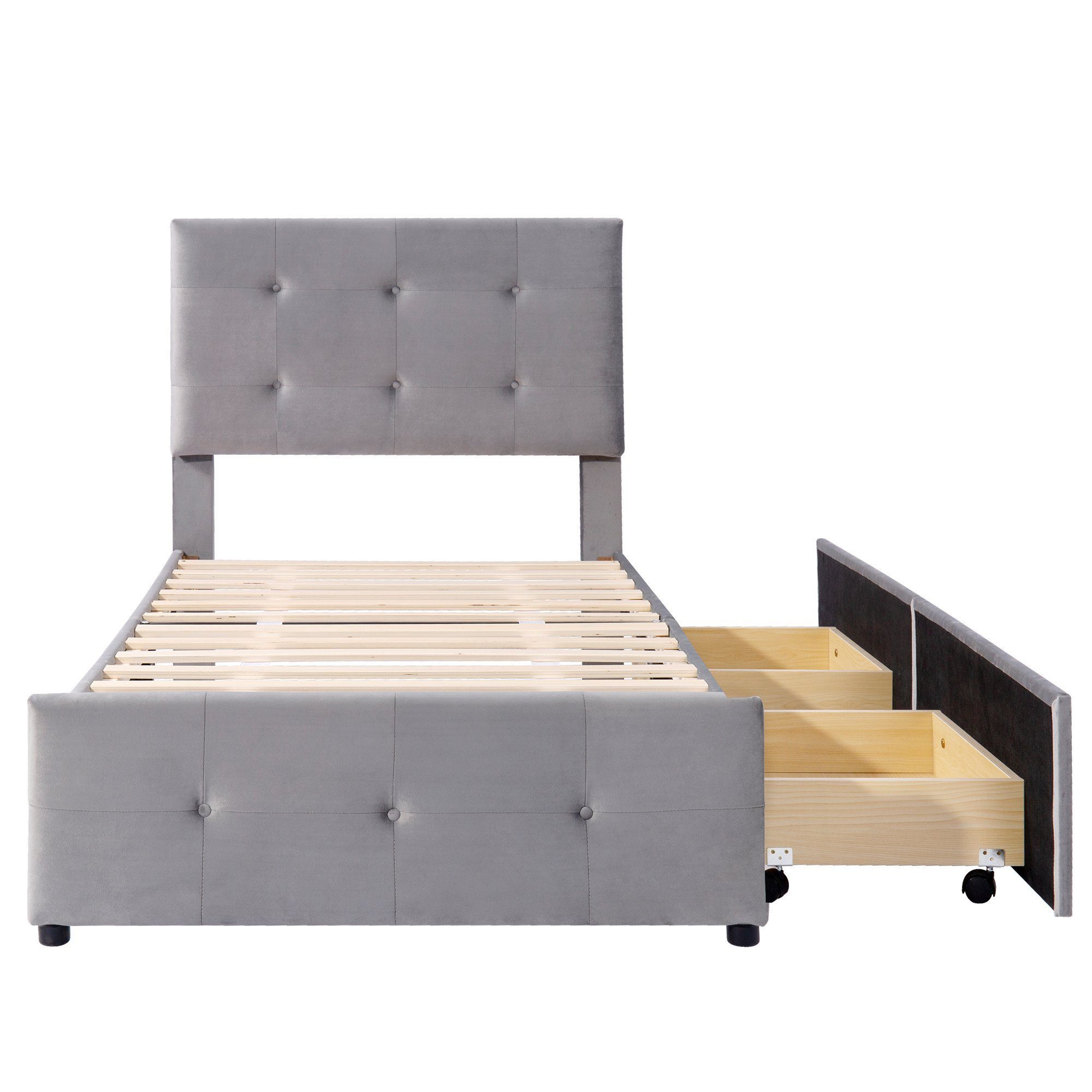 SIKAINI Polsterbett A-DJ-N623-LD000001AAE (set, 1-tlg., mit Lattenrost), Polsterbett 90 x 200 cm Bett mit Lattenrost