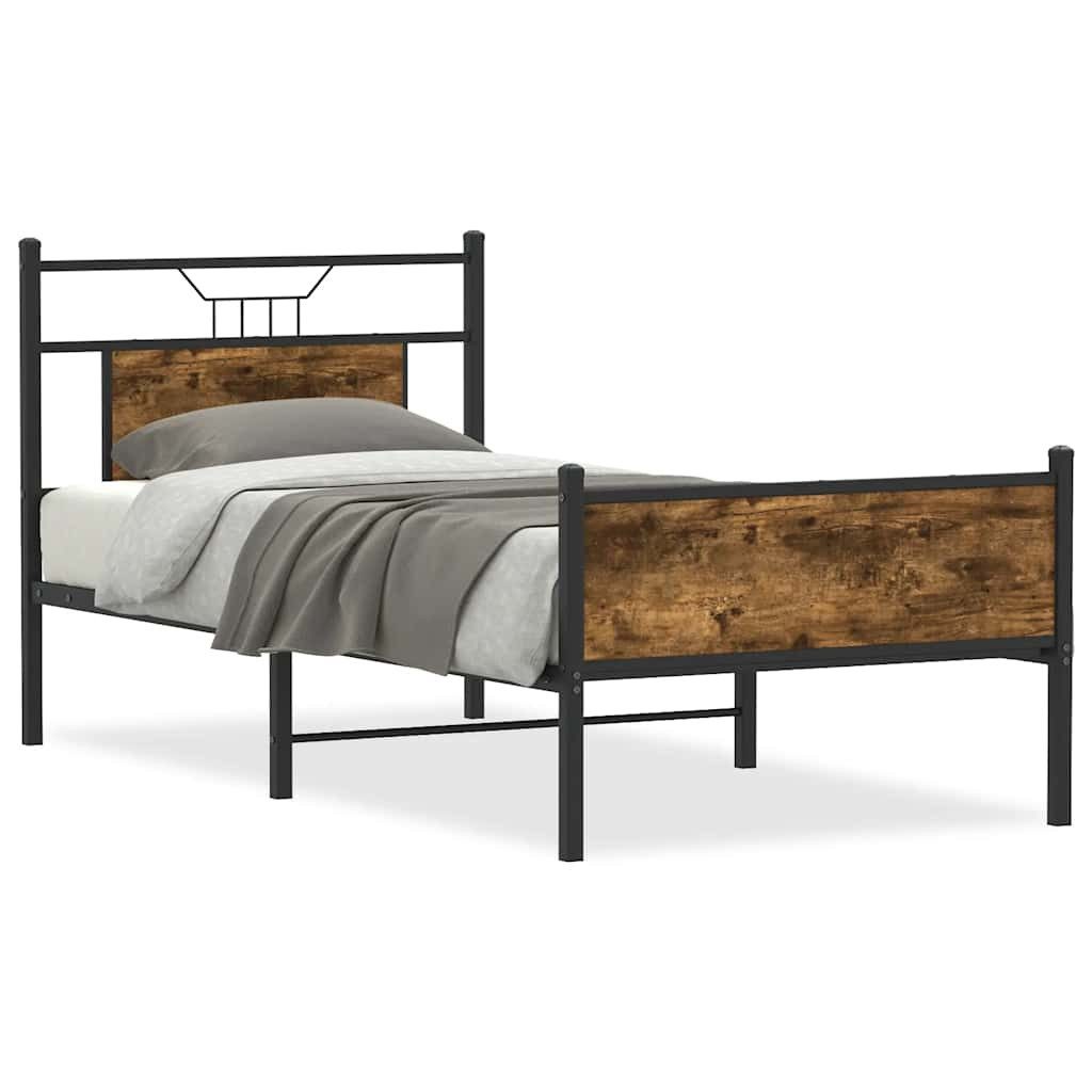 vidaXL Bett Bettgestell ohne Matratze Räuchereiche günstig online kaufen