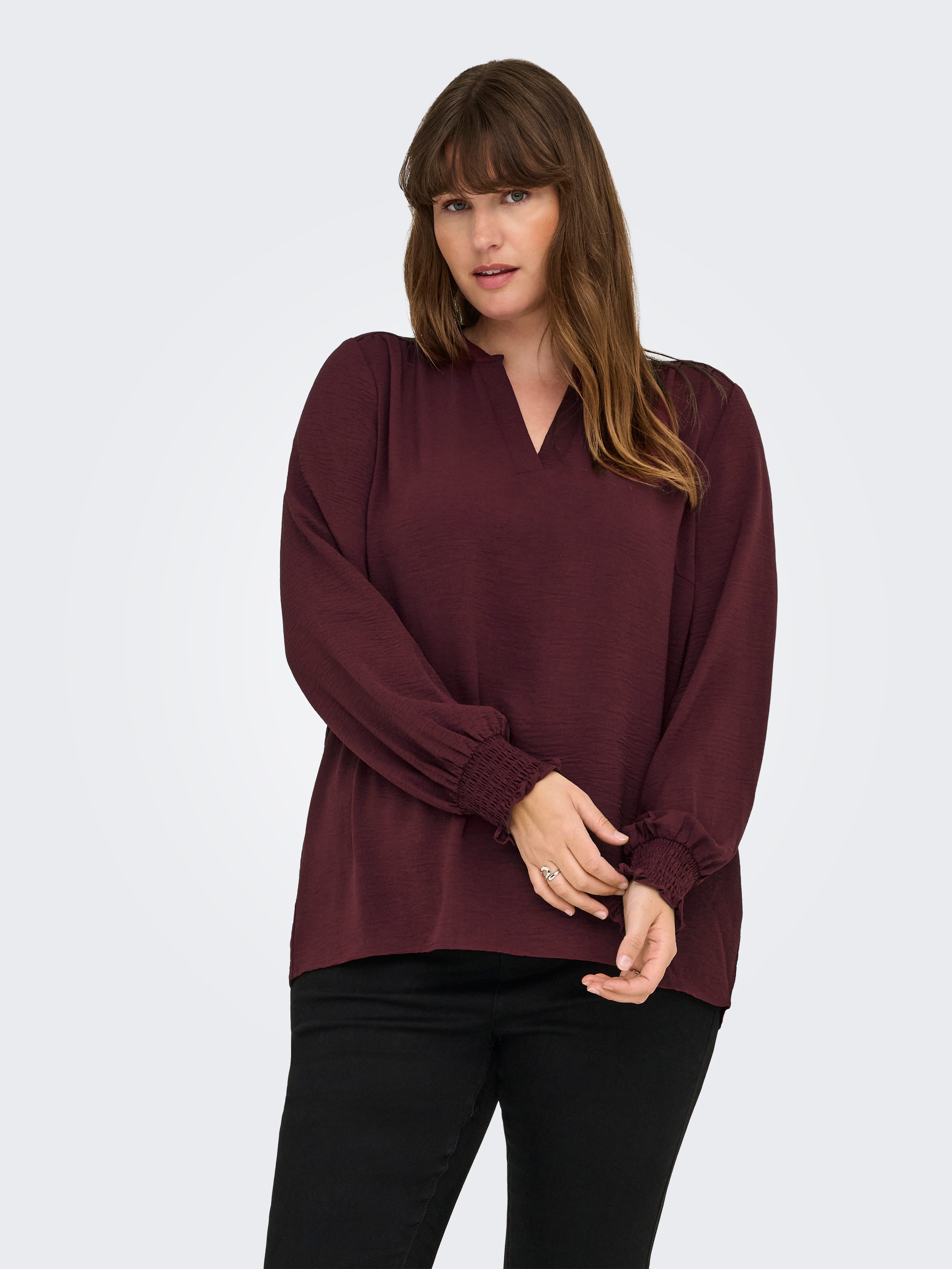 ONLY CARMAKOMA Shirtbluse CARMETTA LIFE V-NECK TOP WVN NOOS günstig online kaufen