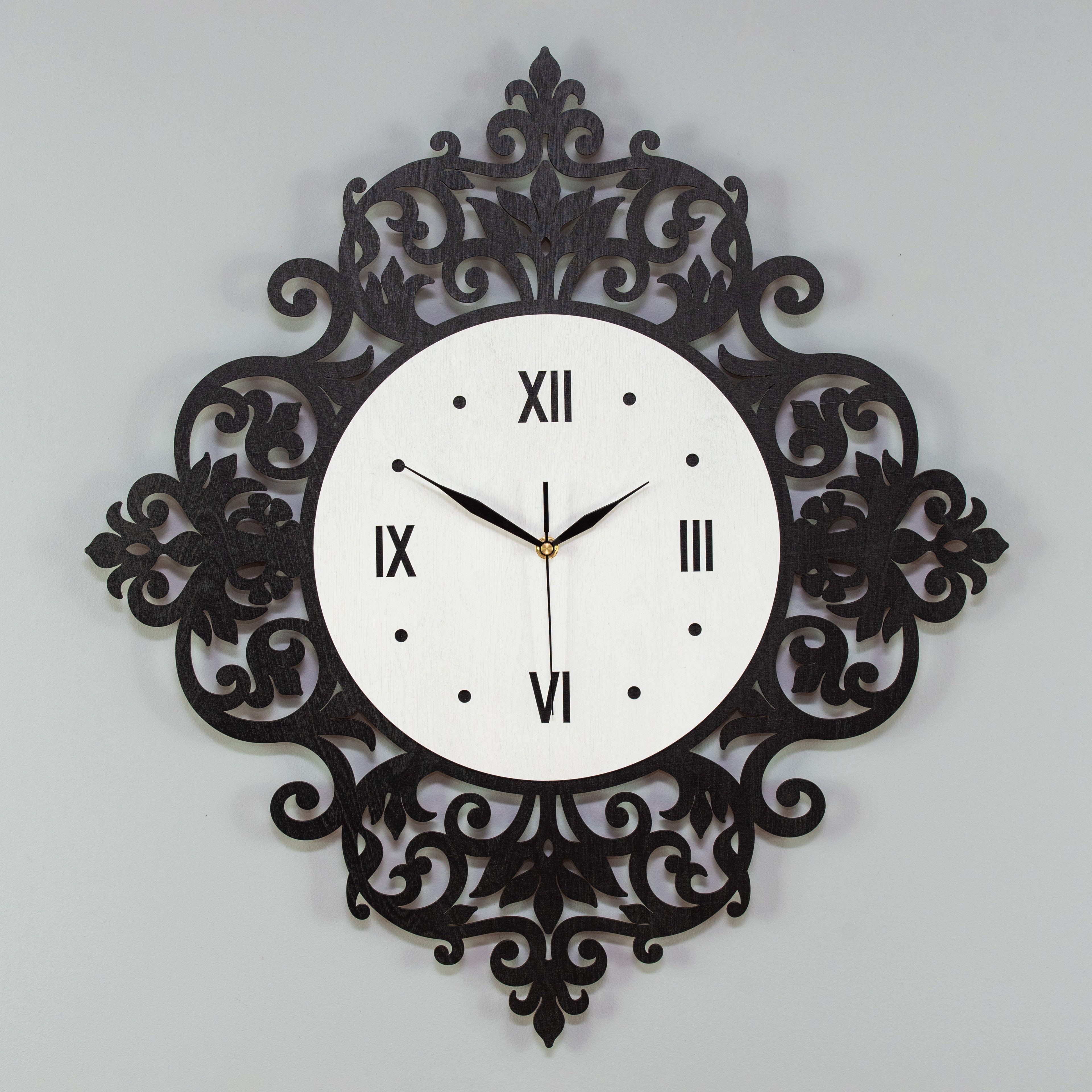ORNAMENTI Wanduhr Grosse, vintage Wanduhr,Ornament, holz, günstig online kaufen