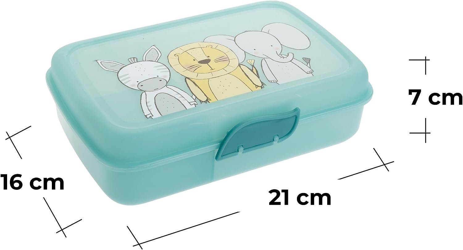 Centi Lunchbox Brotdose mit Fächern, Lunchbox für Kinder mit Trennfächern, Polypropylen, (Set, 2-tlg), und Clickverschluss, Bento Box Kinder Brotzeitbox