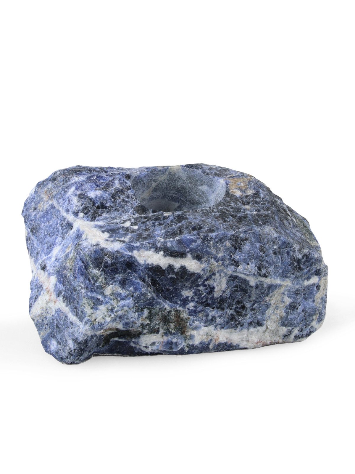 StoneTrip Mineralstein Sodalit Teelichthalter, Naturstein aus Brasilien