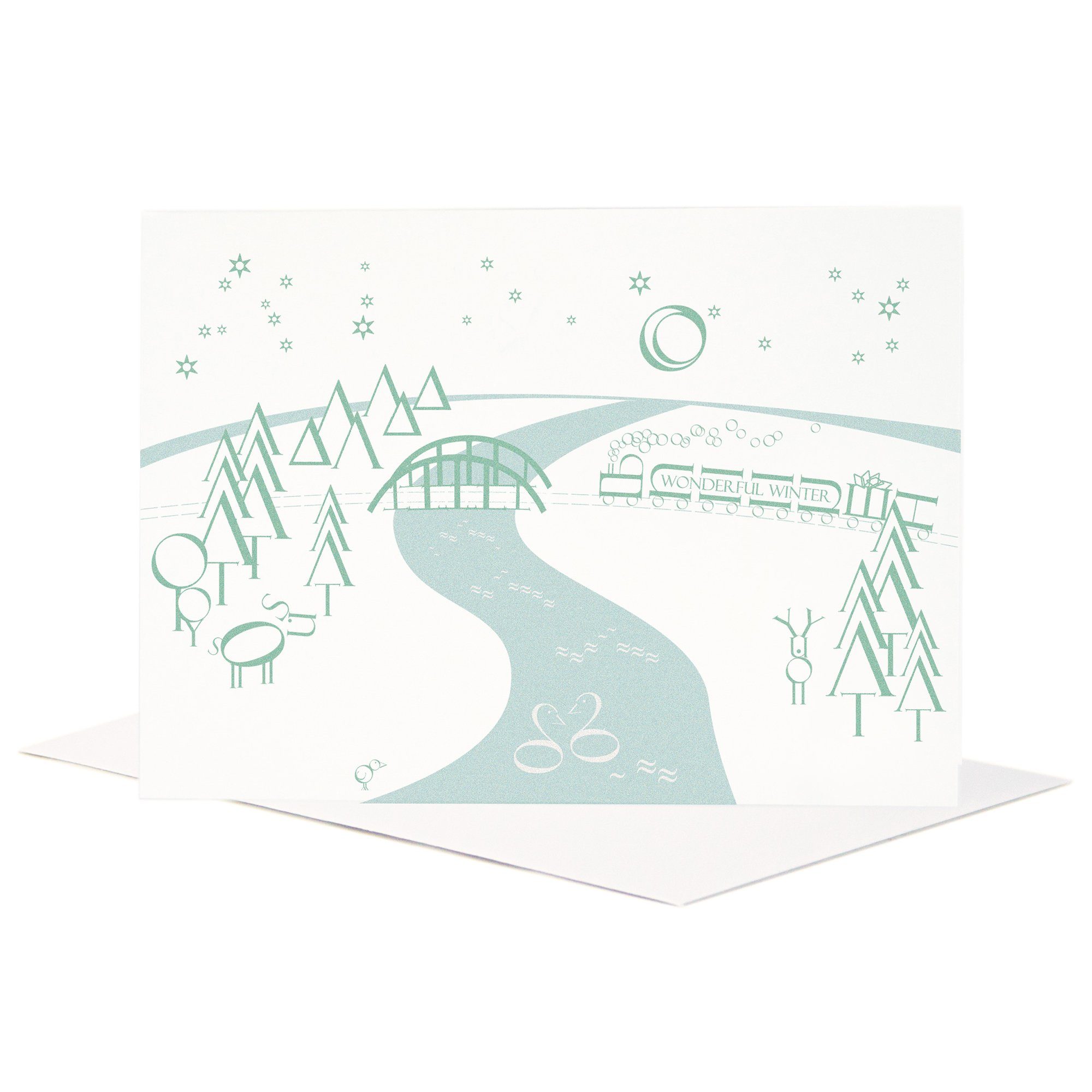 Bow & Hummingbird Grußkarten Grußkarte Buchstaben-Fluss (transparenter Umschlag) | Papier