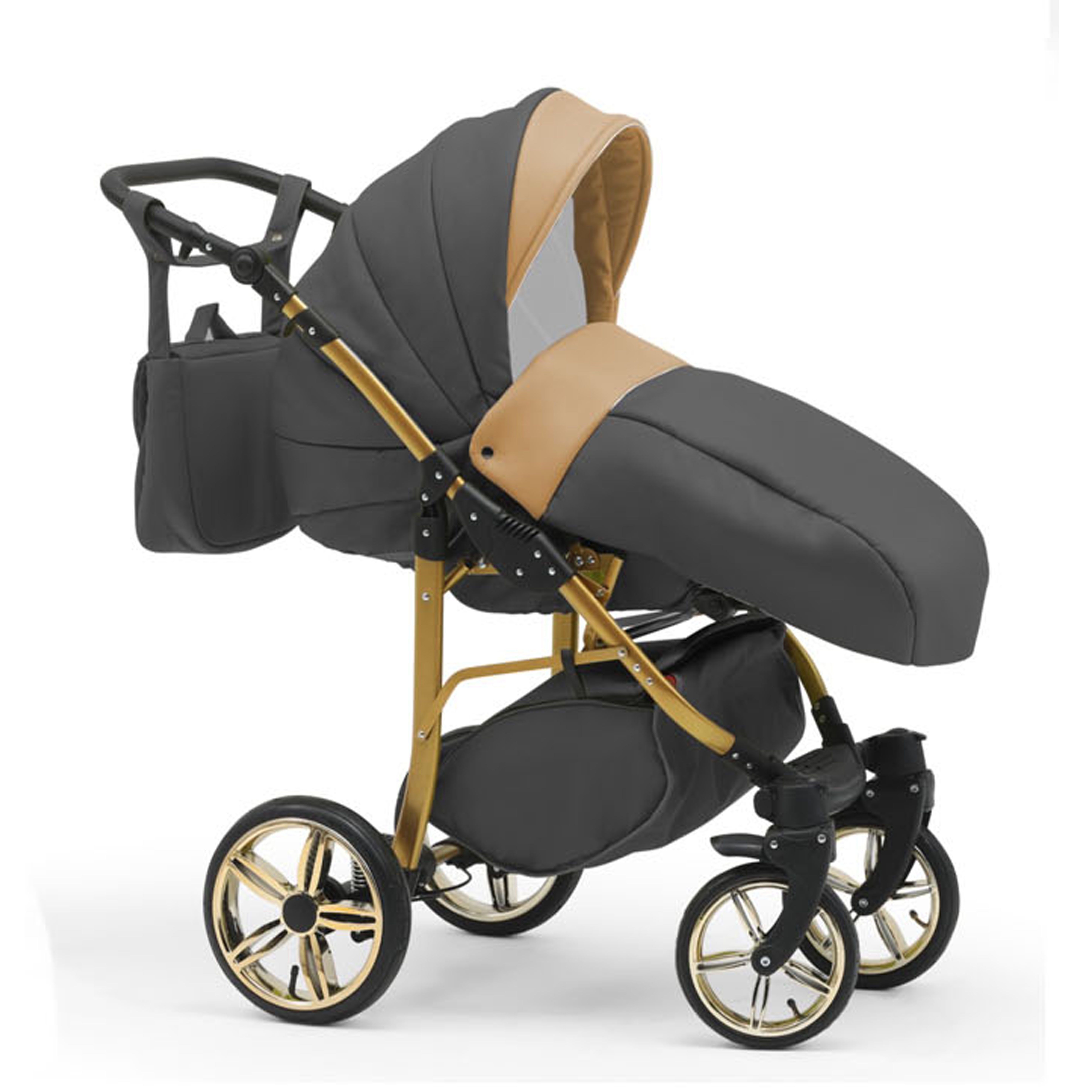 BabyMerc Kombi-Kinderwagen Neo Gold 2 in 1 inkl. Sportsitz und umfangreichen Zubehör in 22 Farben