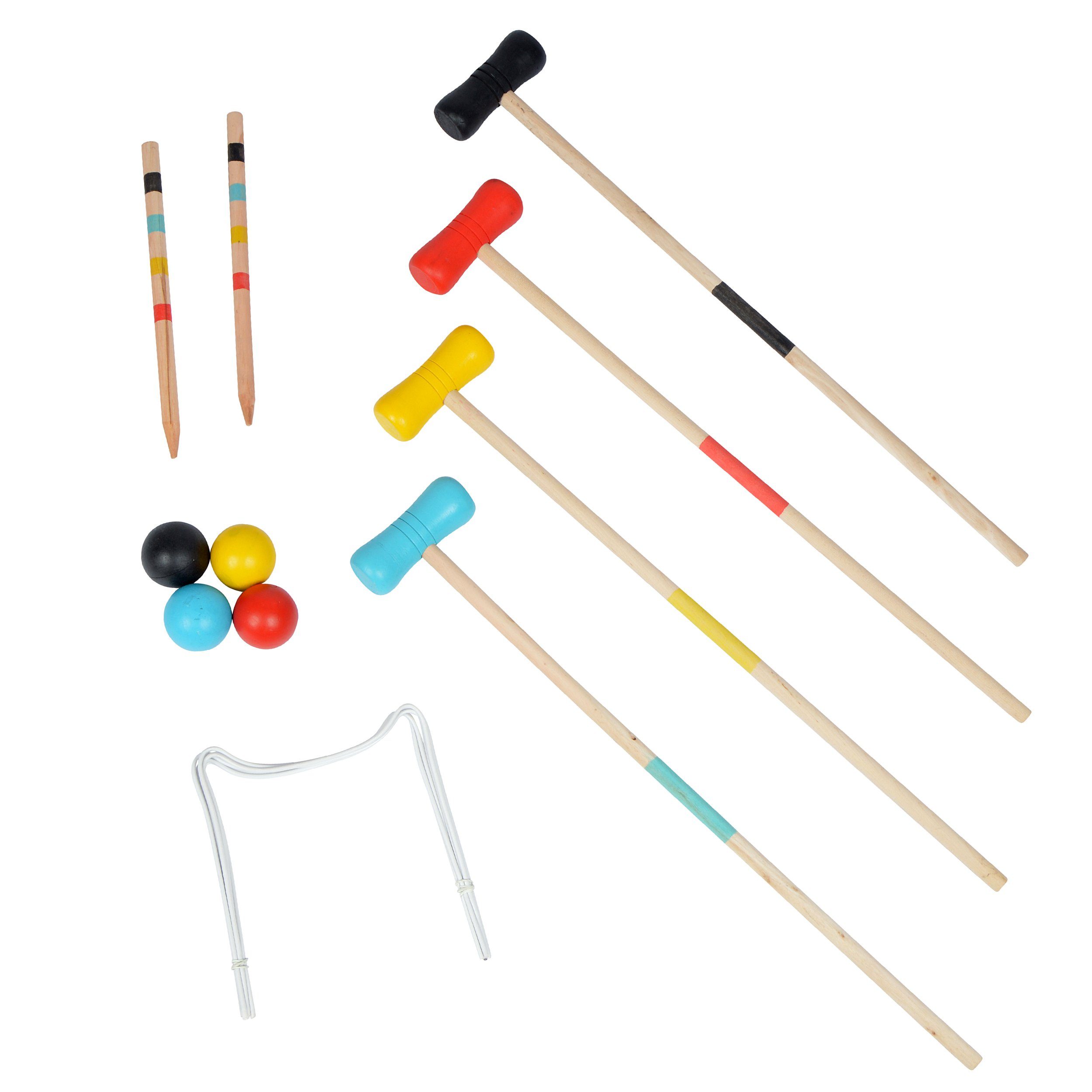 Ocean5 Spiel Gartenspiel Croquet für 4 Spieler, Familienspiel, aus Holz gefertigt