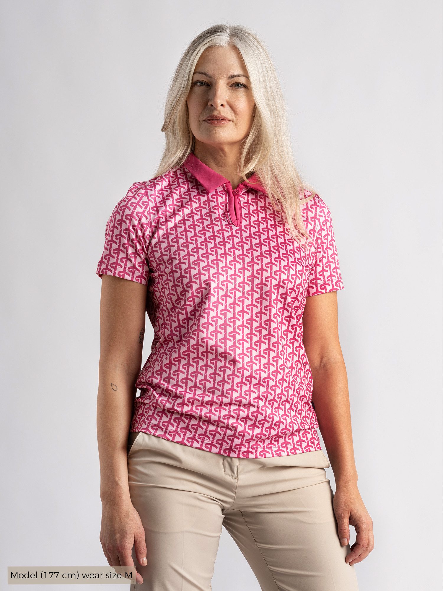 Cross Sportswear Poloshirt Cross Polo Aditi Rosa-Gemustert Damen