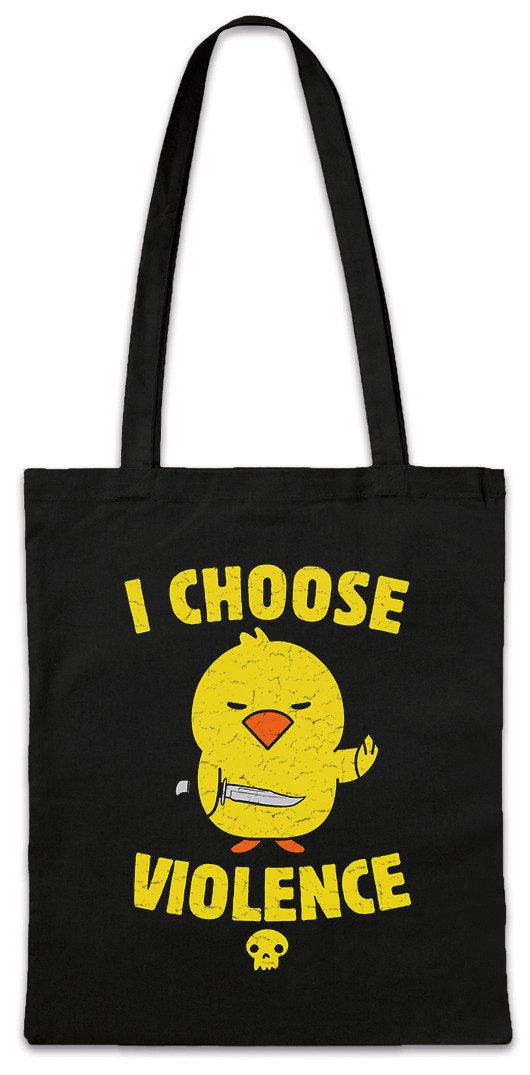 Beuteltasche I Choose Violence Rubber Duck Stofftasche Gummiente Entchen Küken Fun