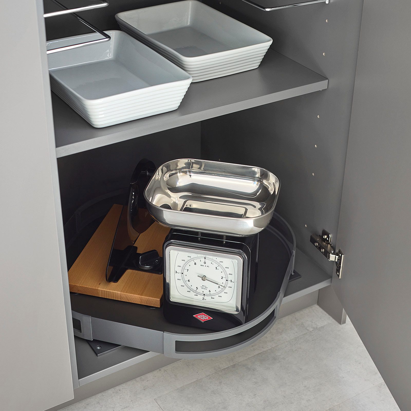Kesseböhmer Küchenkarussell Tablar TurnMotion III Drehbeschlag 360° für Schränke (1-tlg), anthrazit – Bild 5 von 5