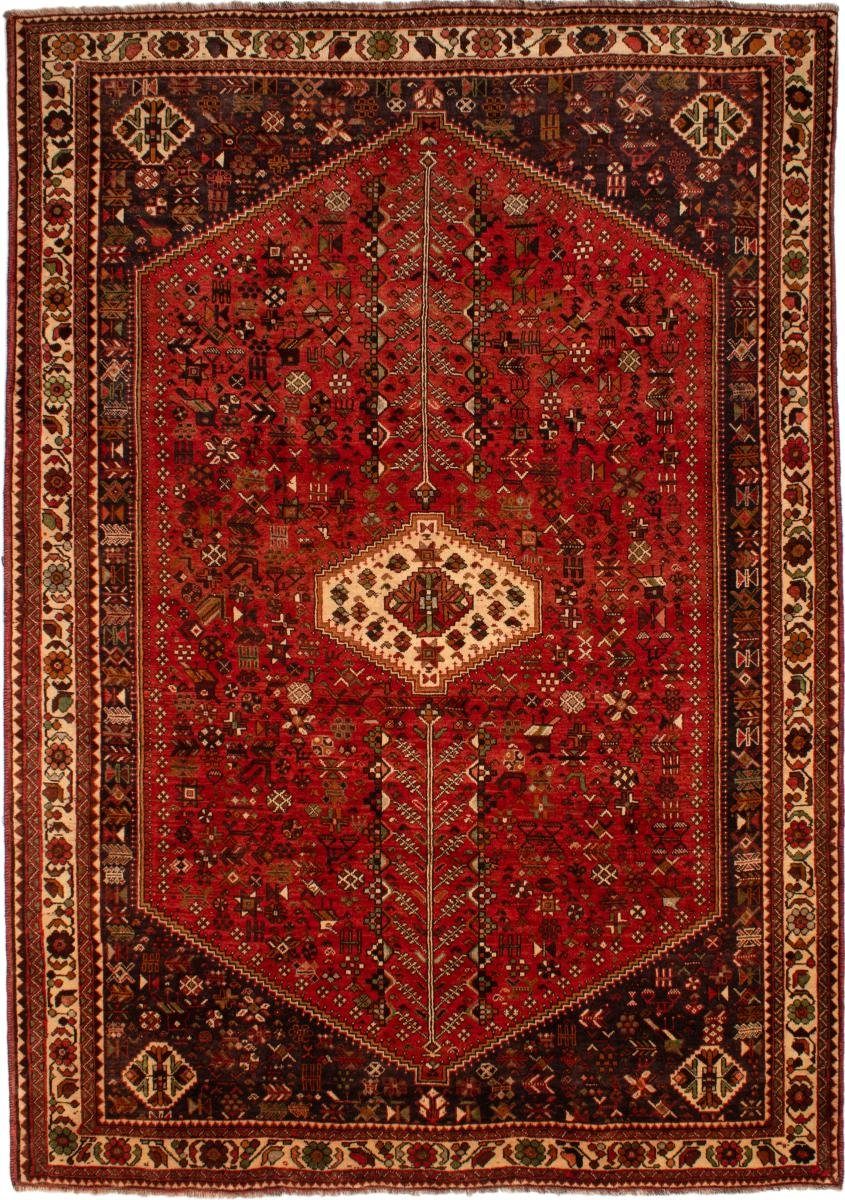 Orientteppich Shiraz 212x314 Handgeknüpfter Orientteppich / Perserteppich, Nain Trading, rechteckig, Höhe: 10 mm