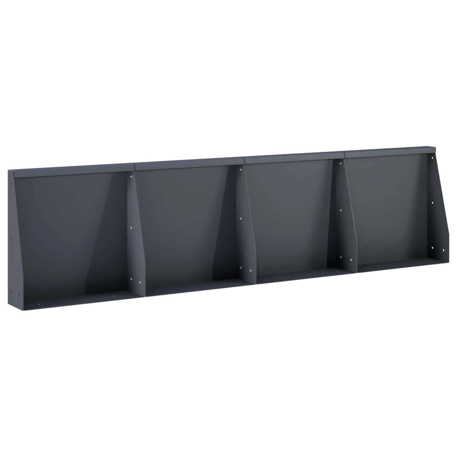 vidaXL Beetumrandung Stützmauer 4 stk. 40 x 12 x 30 cm Stahl Anthrazit