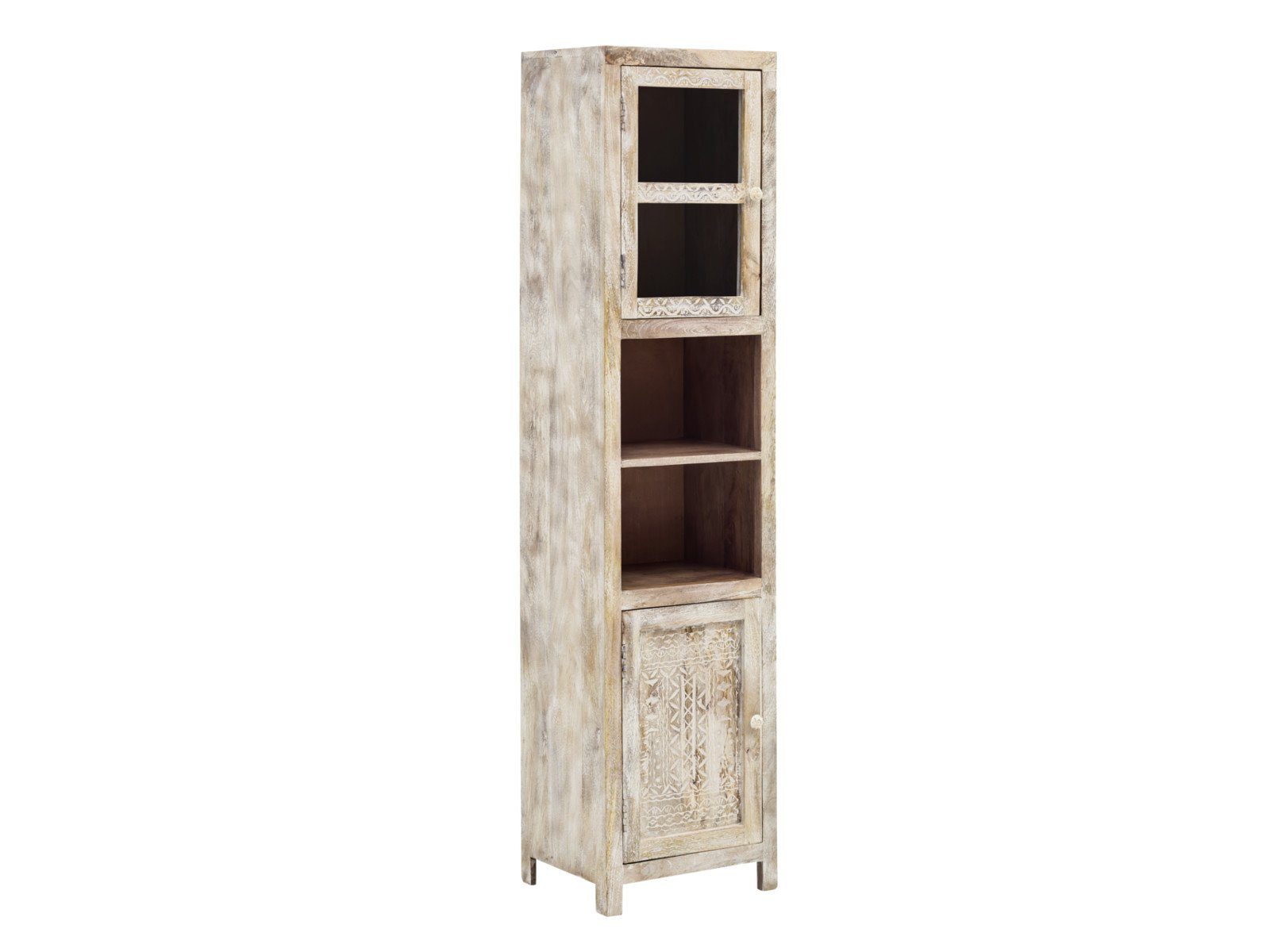 massivum Hochschrank Bitna Massivholz Mango Wandschrank Landhausstil
