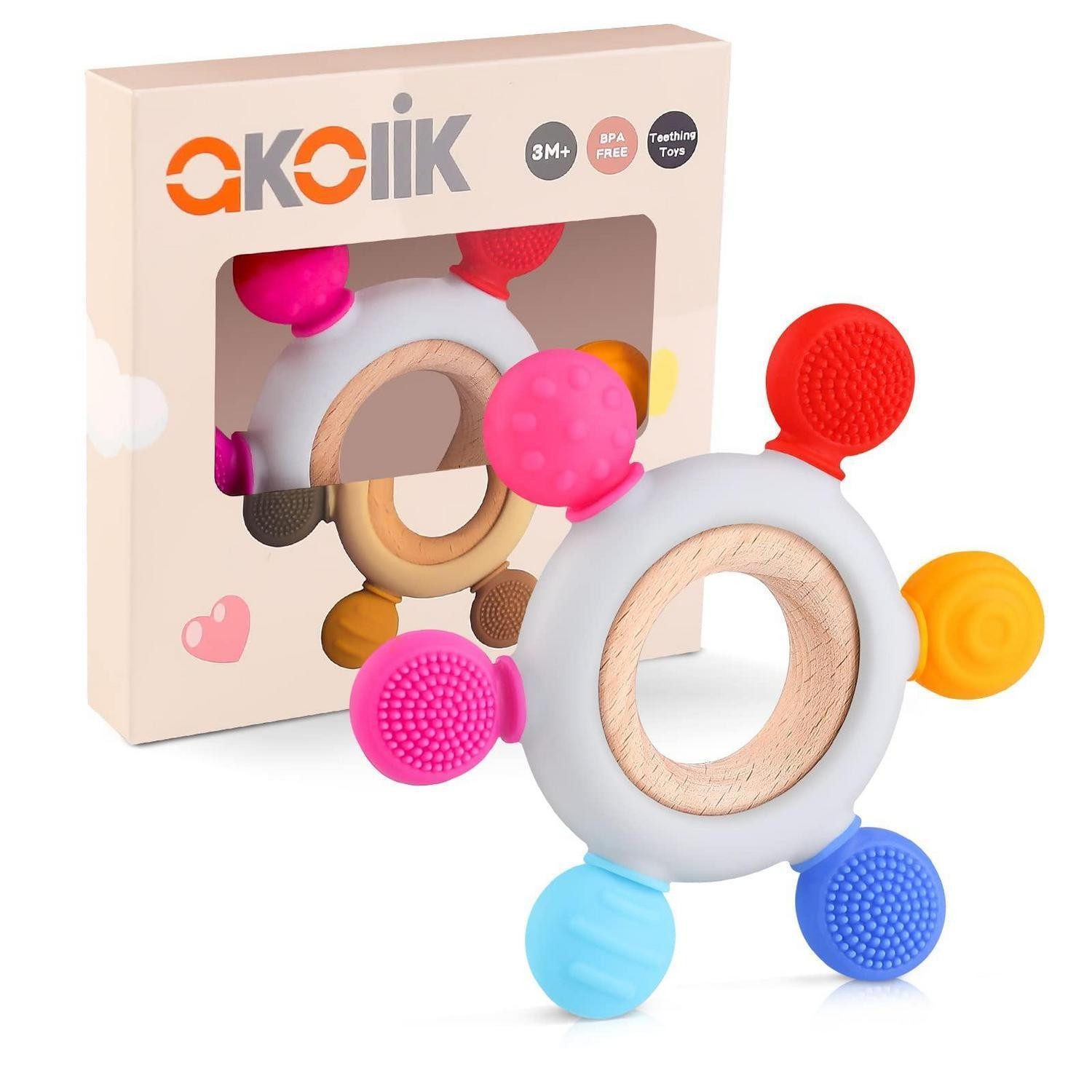 LuxusKollektion Beißring Beißring Baby Silikon BPAfrei Zahnungshilfe Greifling Ruder C