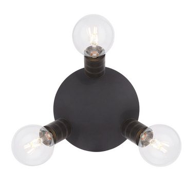 etc-shop LED Deckenspot, Leuchtmittel nicht inklusive, Deckenleuchte 3 Flammig Deckenstrahler schwenkbar schwarz E27 Metall