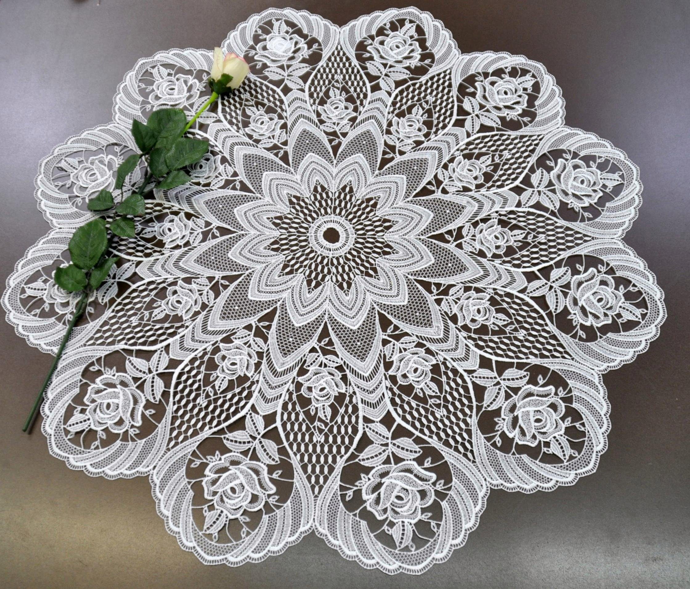 Stickereien Plauen Tischdecke Rosentraum günstig online kaufen