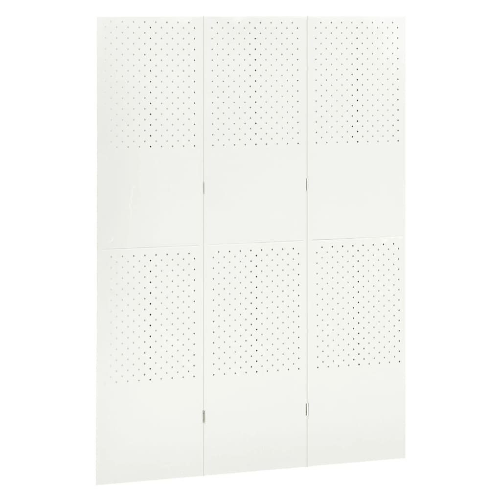 cm Weiß 3-tlg. 120x180 vidaXL Raumteiler Raumteiler 1-tlg. Stahl,