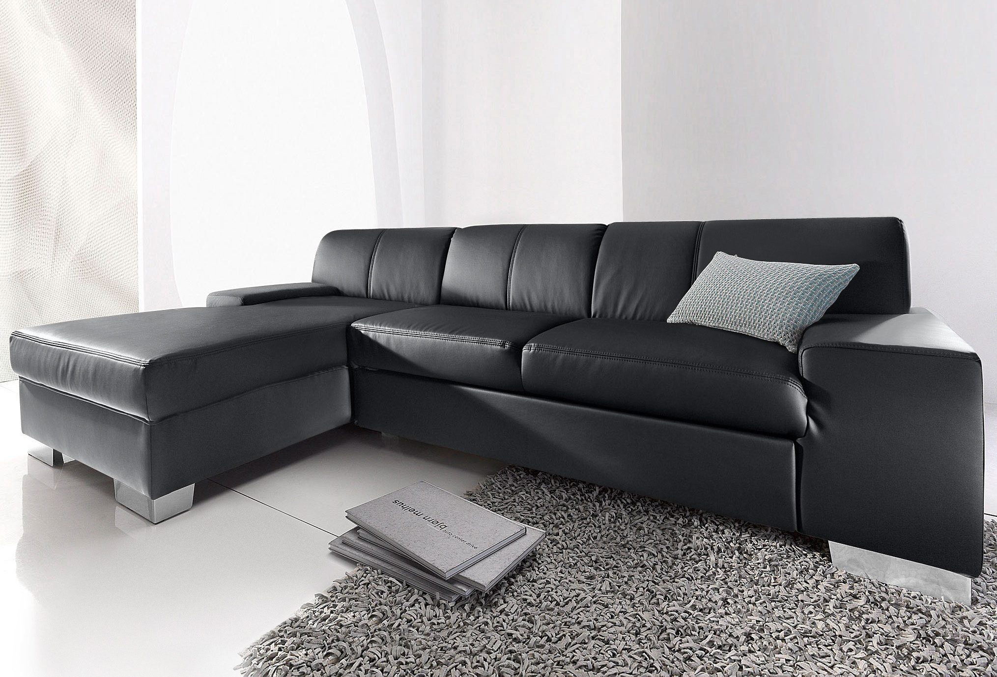 DOMO collection Ecksofa Star, zeitlose Formensprache, elegante Optik, Breite 248cm, L-Form, wahlweise mit Bettfunktion