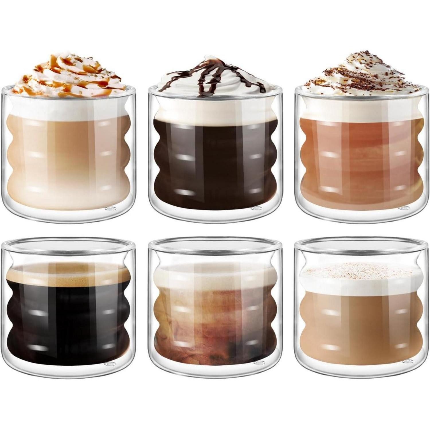 LuxusKollektion Espressoglas Einzigartige Doppelwandige 120ml Espresso Teegläser Set