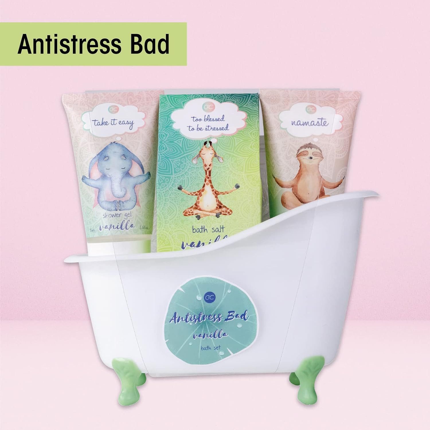ACCENTRA Pflege-Geschenkset accentra Badeset "Anti-Stress" Badewanne Geschenkset, in einer Plastikbadewanne