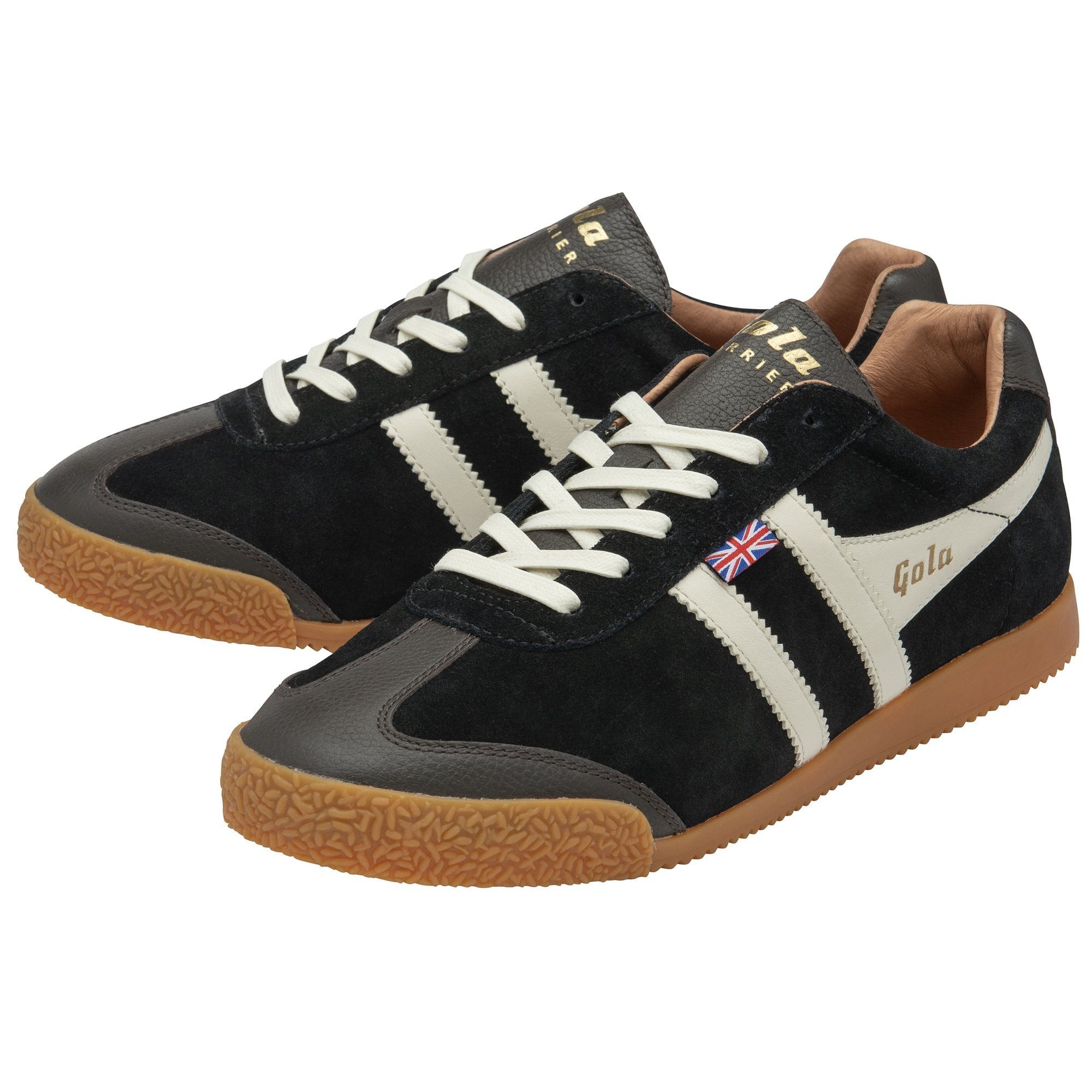 Gola Harrier Oxford 2024 - Made in England - schwarz/braun/weiss Herren Кроссовки