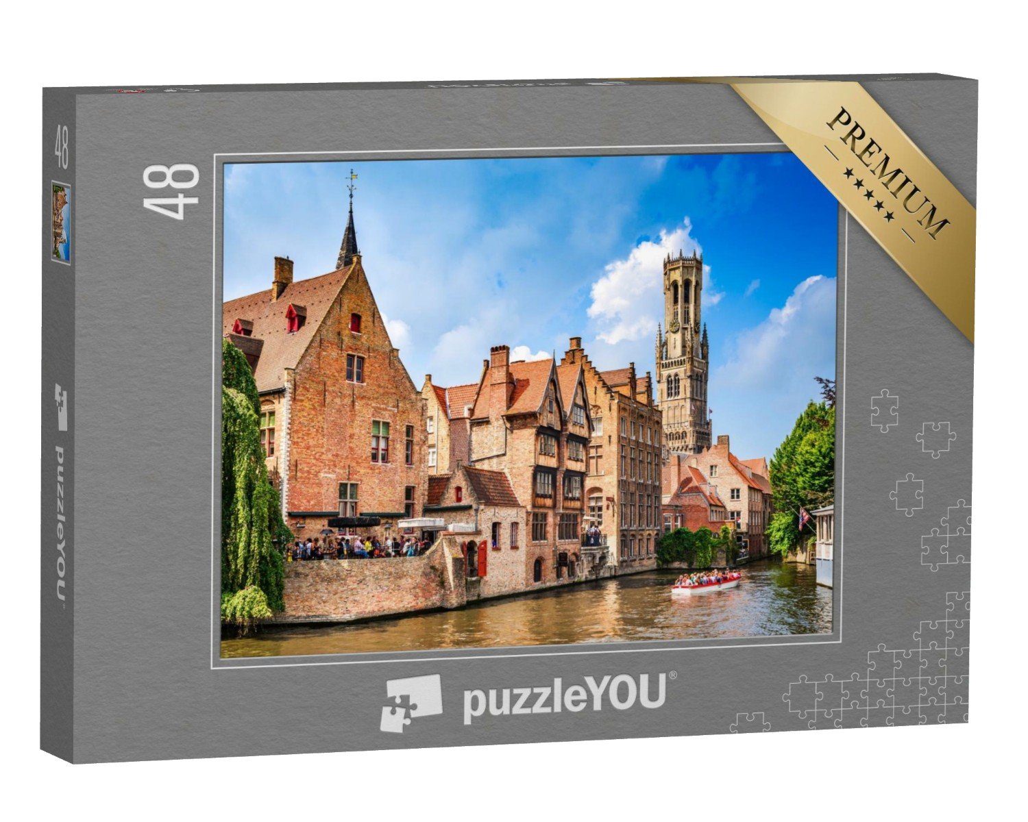 puzzleYOU Puzzle Stadtbild von Brügge, Belgien, 48 Puzzleteile, puzzleYOU-Kollektionen Belgien