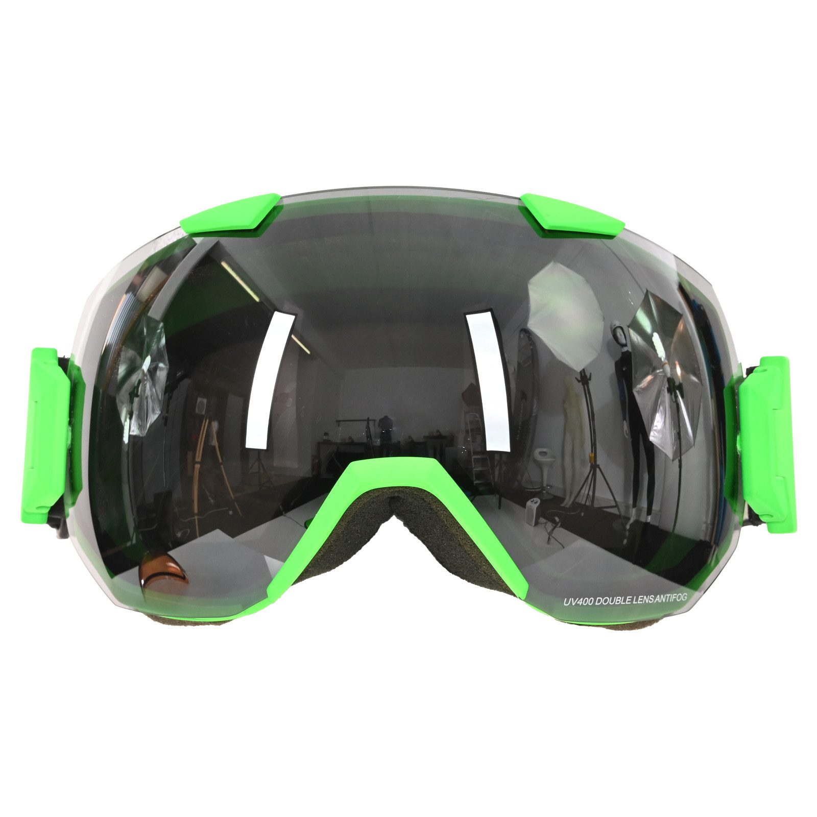 F2 Snowboardbrille Trans Snowboard Brille Monster III Sondermodell One Size Grün