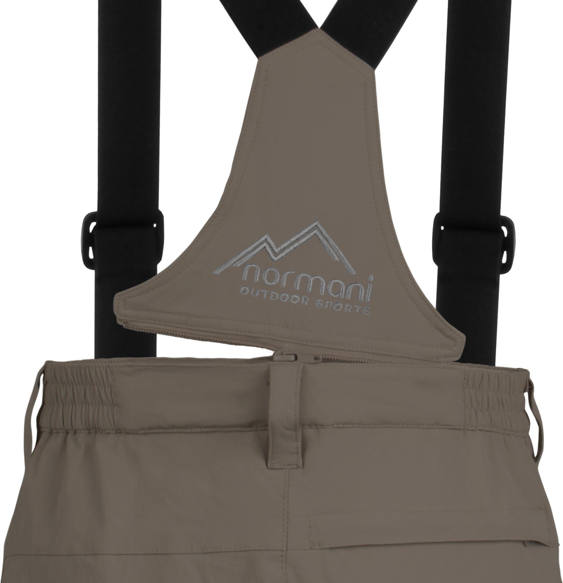 normani Thermohose Herren Winter-Softshellhose mit Hosenträgern Outdoorhose Skihose gefütterte Funktionshose - abnehmbare Hosenträger