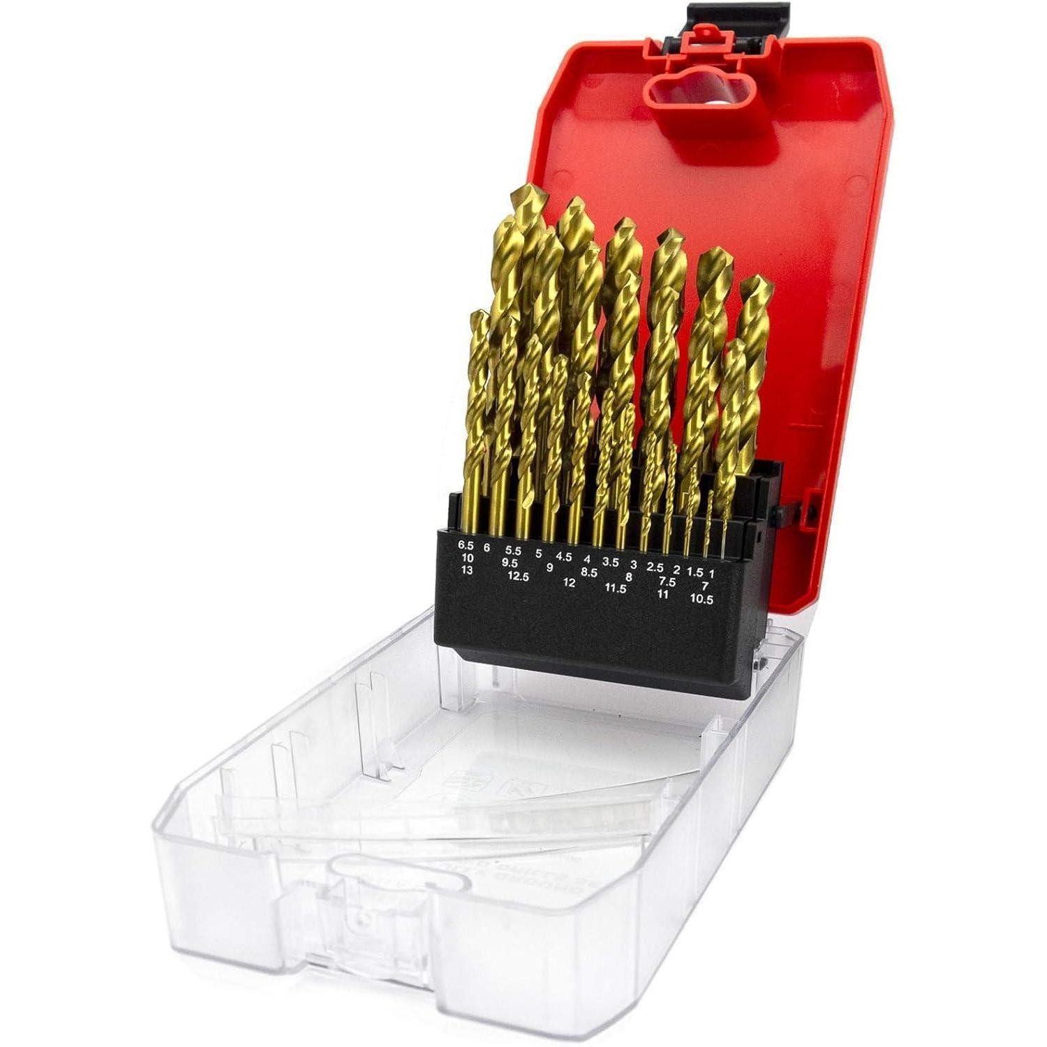 LuxusKollektion Metallbohrer Bohrersatz HSS TiN beschichtet DIN338 Einheitsgröße set 5-Quality Plus