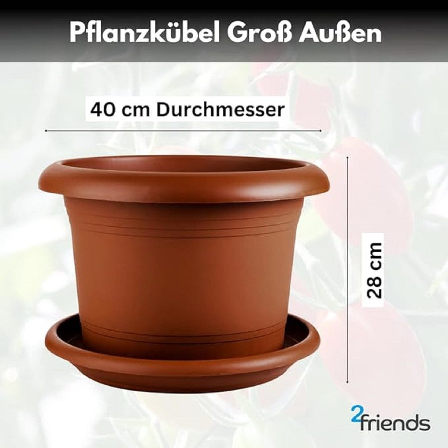 SUSTANIA Blumentopf Eleganter Pflanzkübel Groß mit günstig online kaufen
