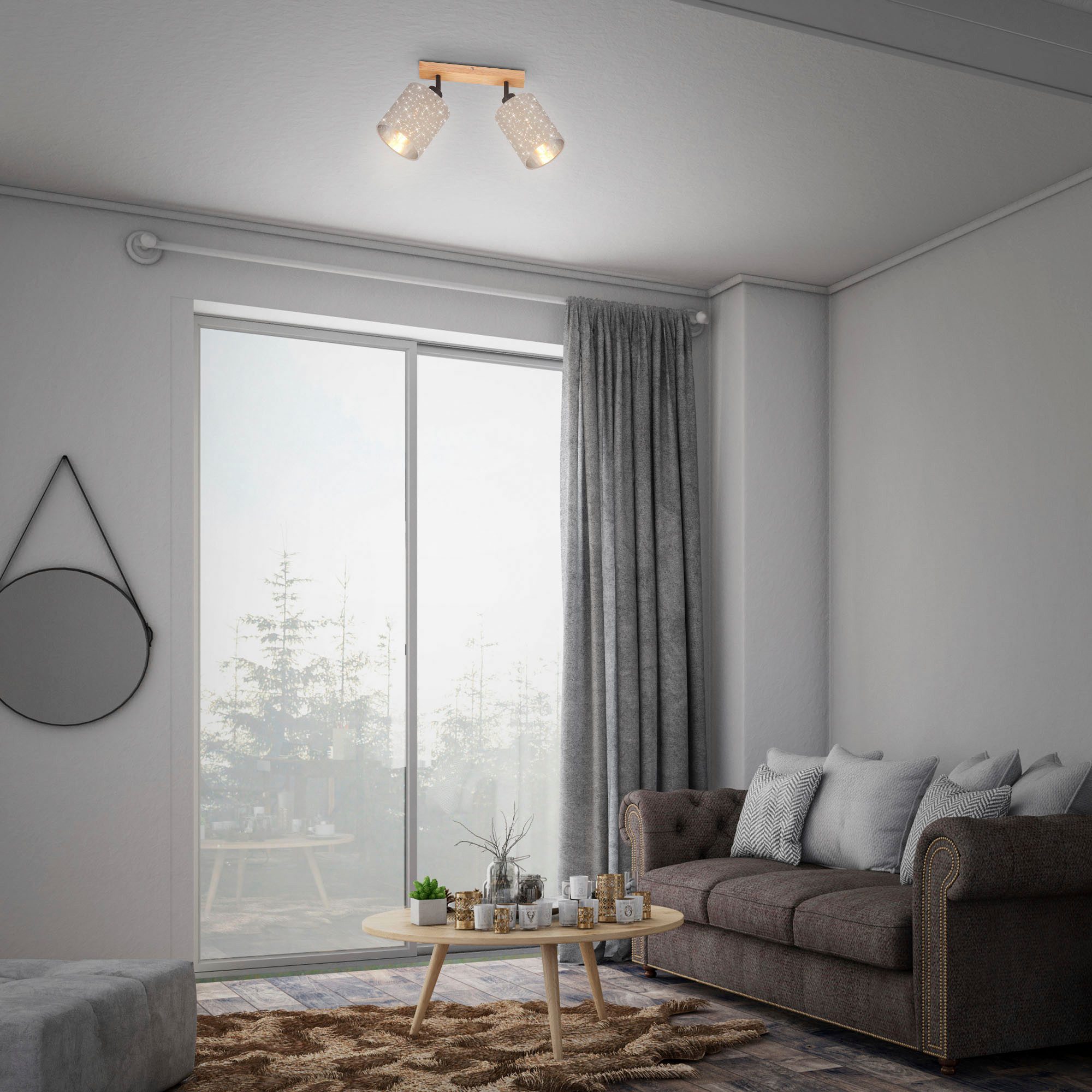 Briloner Leuchten Deckenspot Spotleuchte, taupe, Holz, günstig online kaufen