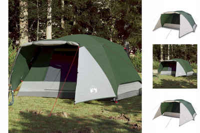 vidaXL Vorzelt Campingzelt 4 Personen Grün 350x280x155 cm 190T Taft