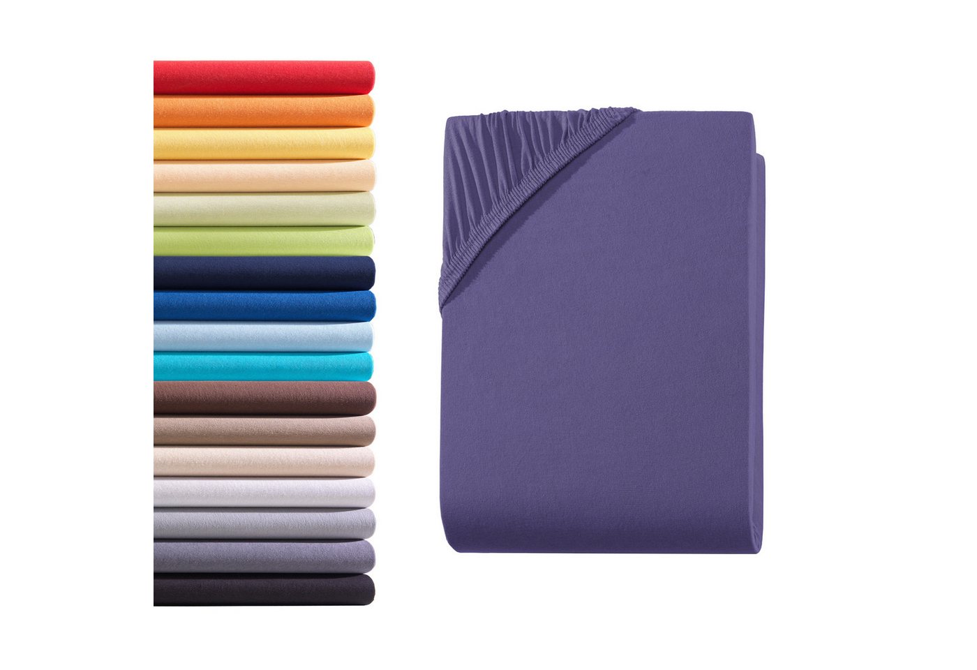 Hometex Premium Textiles Spannbettlaken Jersey Spannbettlaken 100% Baumwolle, Jersey, Gummizug: Rundumgummizug, Premium-Jersey Matratzenhöhe bis 23 cm