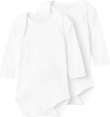 Name It Schlafanzug NBNBODY 2P LS SOLID WHITE NOOS (Set, 2 tlg)