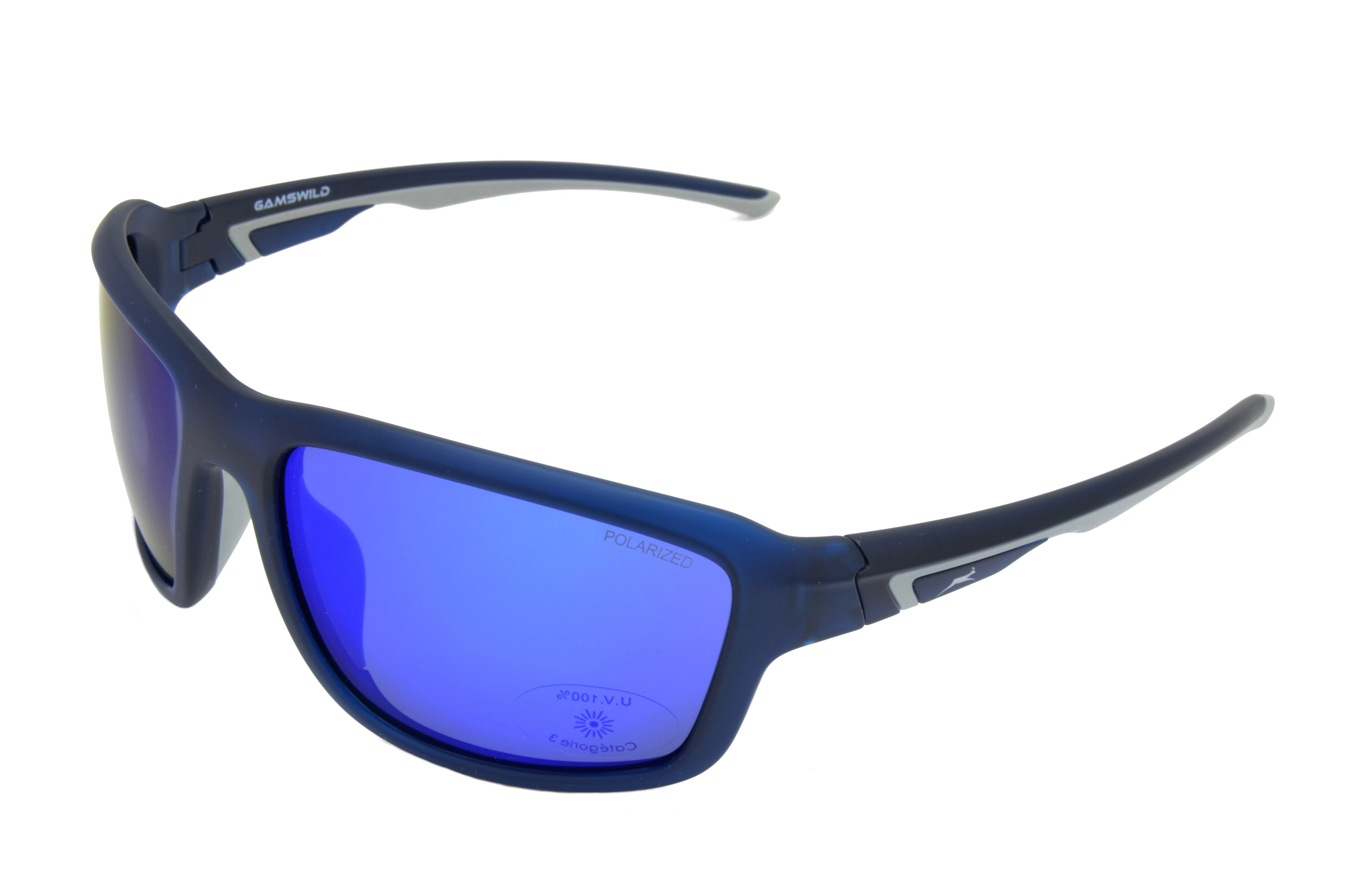 weiß blau Gamswild Sonnenbrille WS8232 Sportbrille Skibrille Damen Herren Fahrradbrille Unisex schwarz 