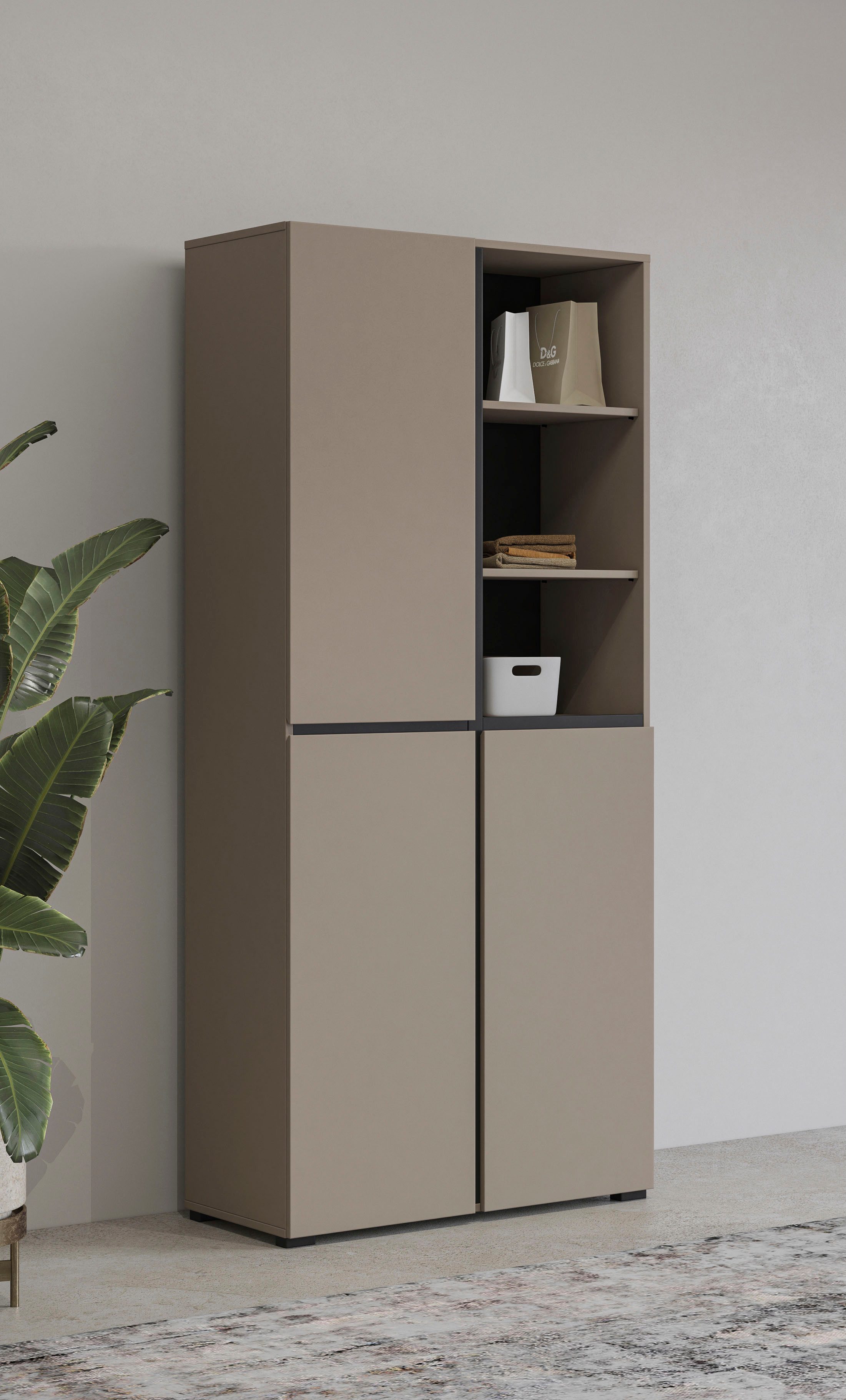 INOSIGN Schuhschrank Cross, Höhe 183,5cm, modernes griffloses Schuhregal mi günstig online kaufen