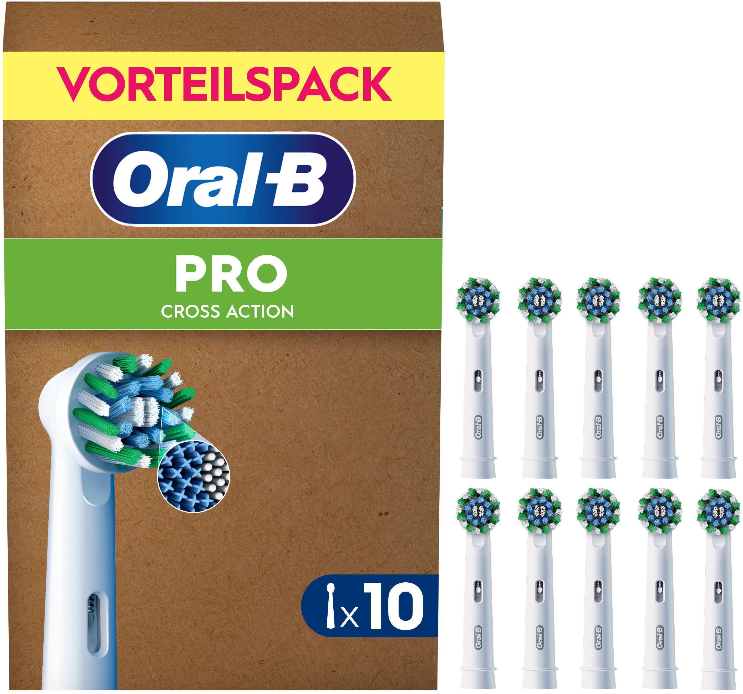 Oral-B Aufsteckbürsten Pro CrossAction, X-förmige Borsten