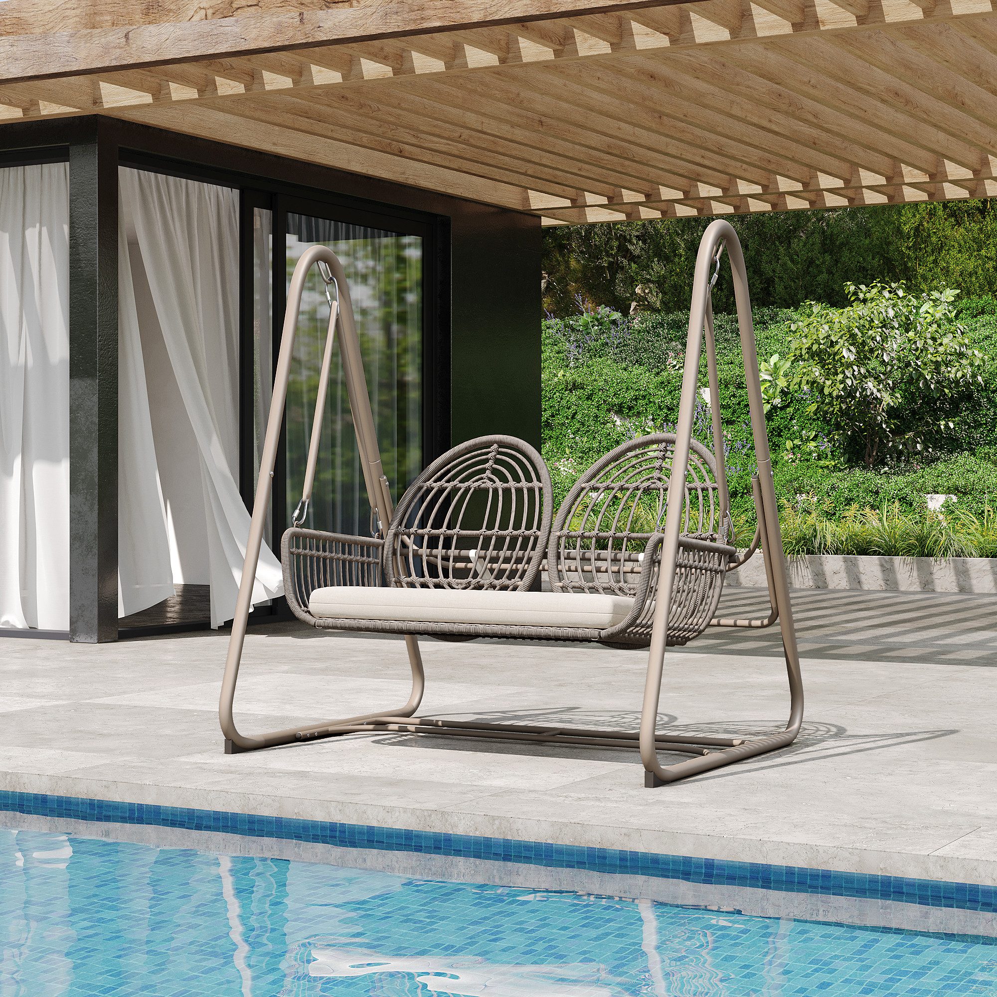 Flieks Hollywoodschaukel, 2-Sitzer, Doppelschaukel Gartenschaukel Gartenmöb günstig online kaufen