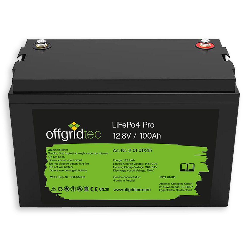 offgridtec Offgridtec 12,8V 12/100 Lithiumbatterie LiFePo4 100Ah Batterie Pro 1280Wh