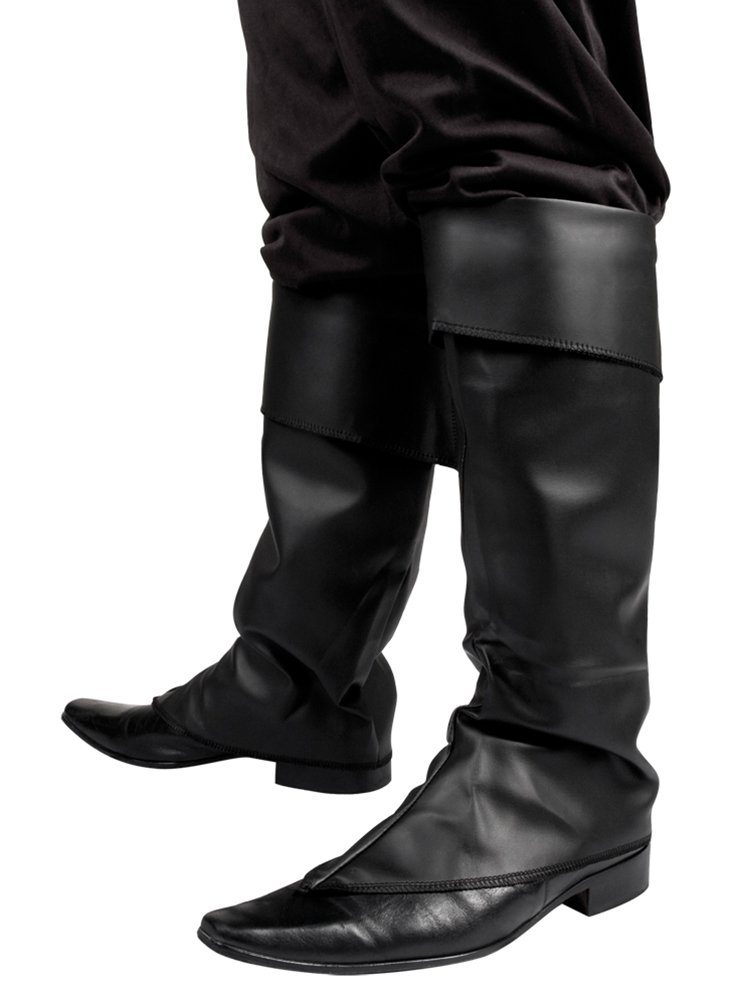 Karneval-Klamotten Kostüm schwarze Stulpen Stiefeln Erwachsene aus PVC, Pas günstig online kaufen