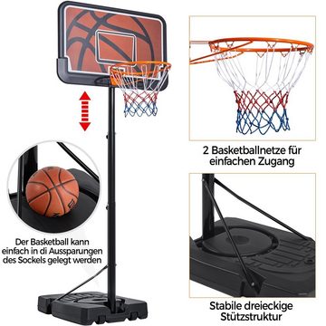 Yaheetech Basketballkorb, Korbhöhe 2,3 - 3 m, Mobile Basketballanlage für Indoor oder Outdoor