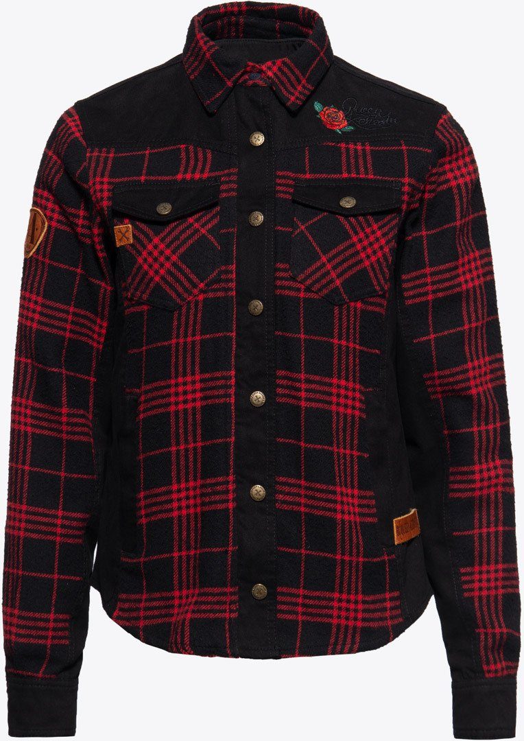 King Kerosin Outdoorhemd Queen Kerosin Wild Ones Roses Adventure Damen Hemd herausnehmbares Innenfutter