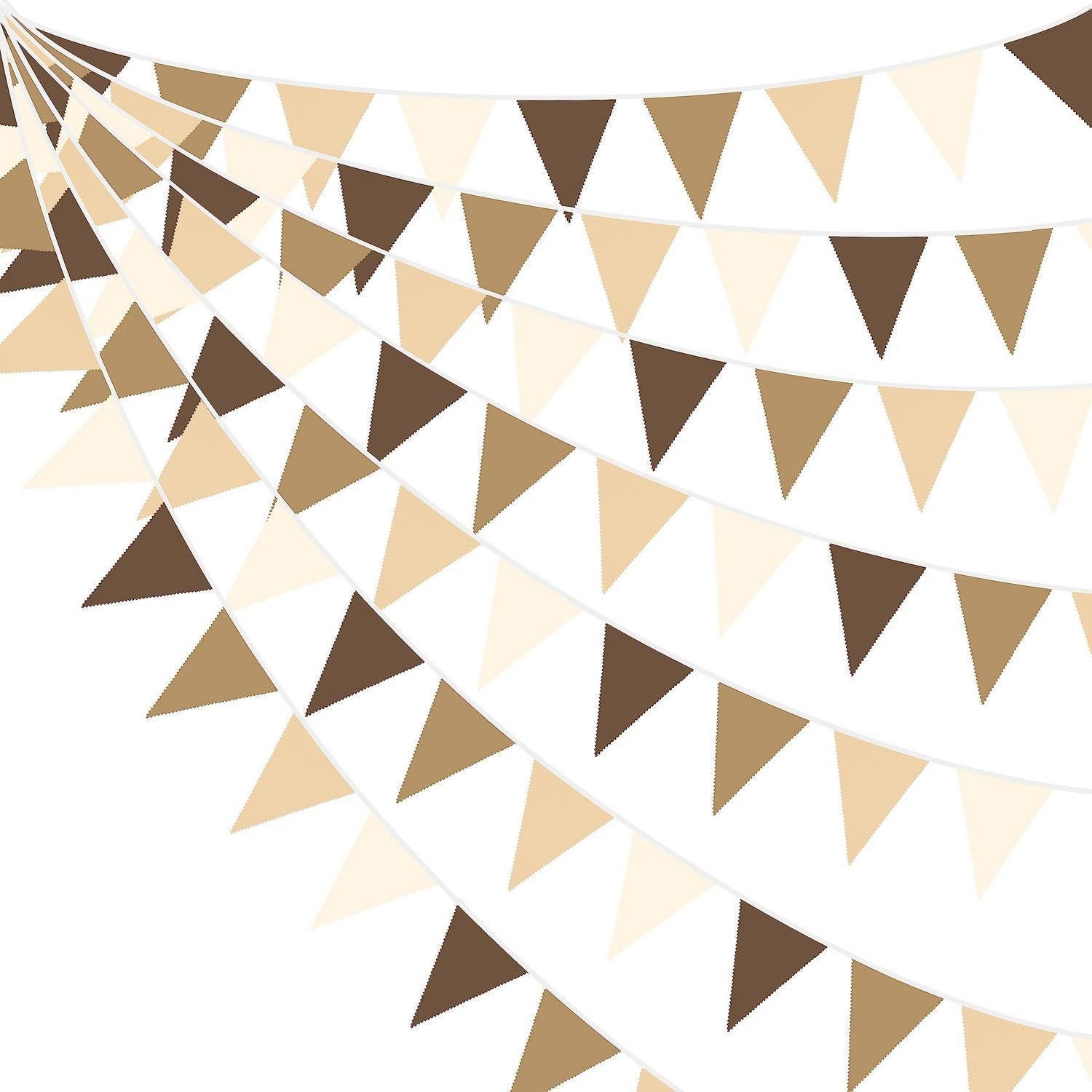 LuxusKollektion Wimpelkette Wimpelkette Braunes Stoff-Banner 36 Flaggen 10m