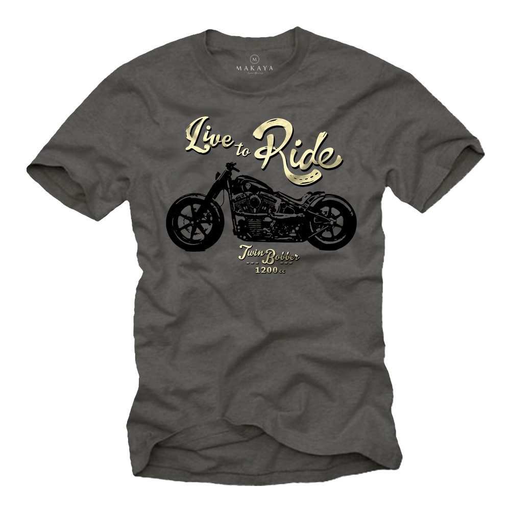 MAKAYA T-Shirt Herren Modische Kleidung Bikershirt günstig online kaufen