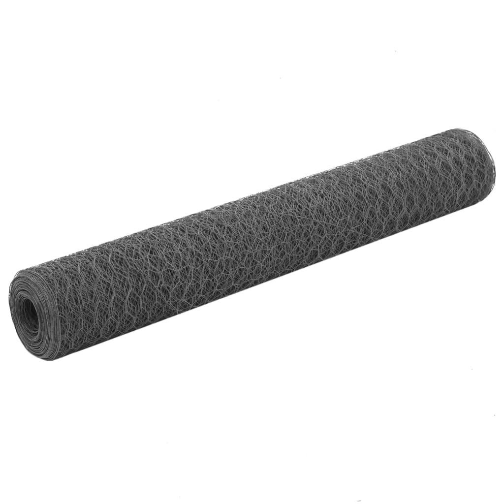 Gartenzaun Drahtzaun Stahl mit PVC-Beschichtung 25x1 m Grau