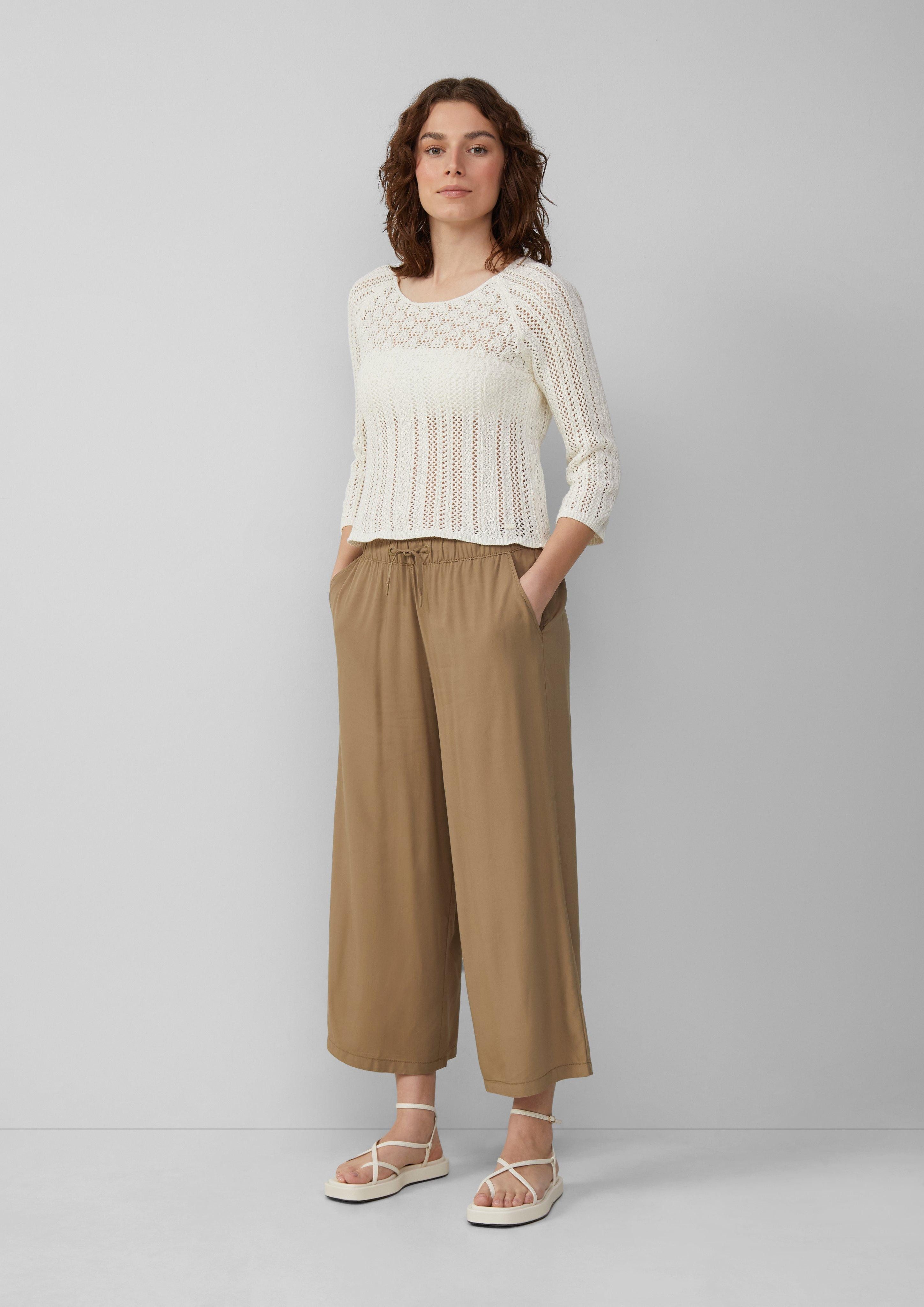 QS 7/8-Hose Culotte aus Viskose Gummizug günstig online kaufen