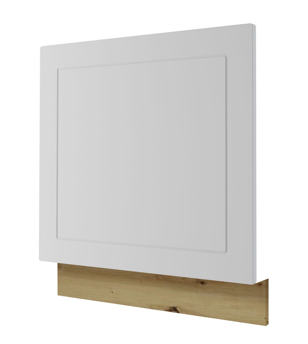 Feldmann-Wohnen Sockelblende Kvantum (inklusive Sockelleiste, 1 St., Fronten mit dekorativen Fräsungen und leicht abgerundeten Ecken), 60x1,8x57cm eiche artisan - weiß (Q-ZM60/57)