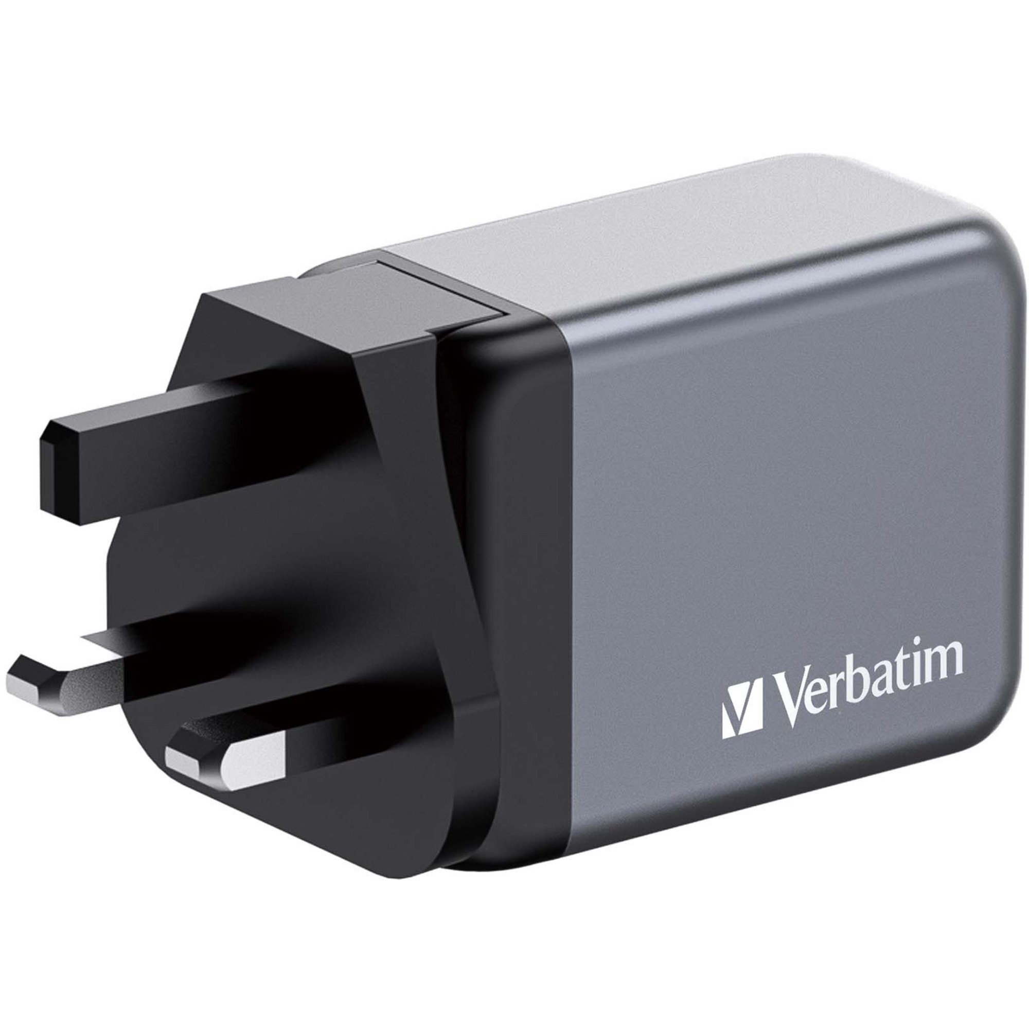 Verbatim GaN-Ladegerät 65W, 1x USB-A, 2x USB-C, USB-Ladegerät