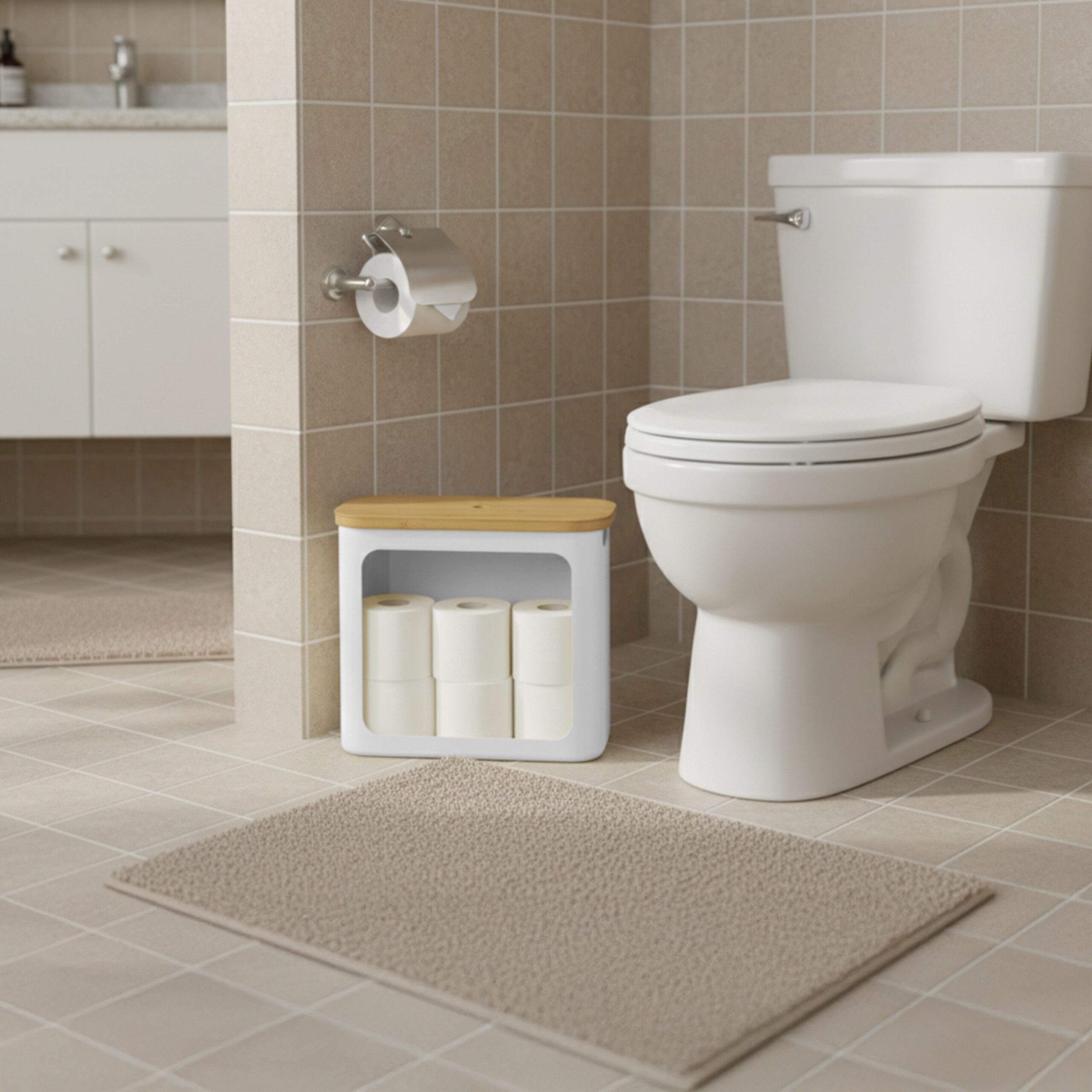 relaxdays Toiletten-Ersatzrollenhalter Toilettenpapier Aufbewahrung 12 Roll günstig online kaufen