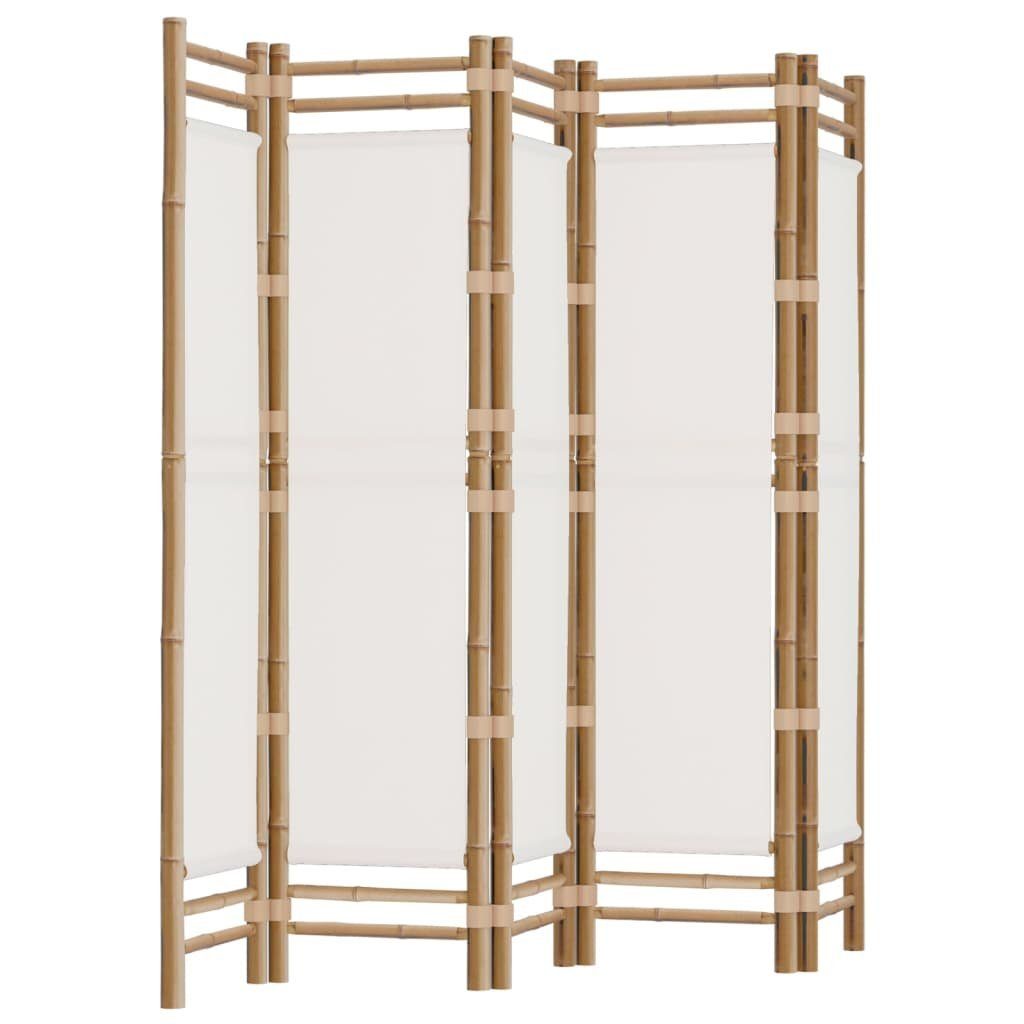 furnicato Raumteiler 5-tlg. Paravent Faltbar 200 cm Bambus und Canvas, 1-tlg.