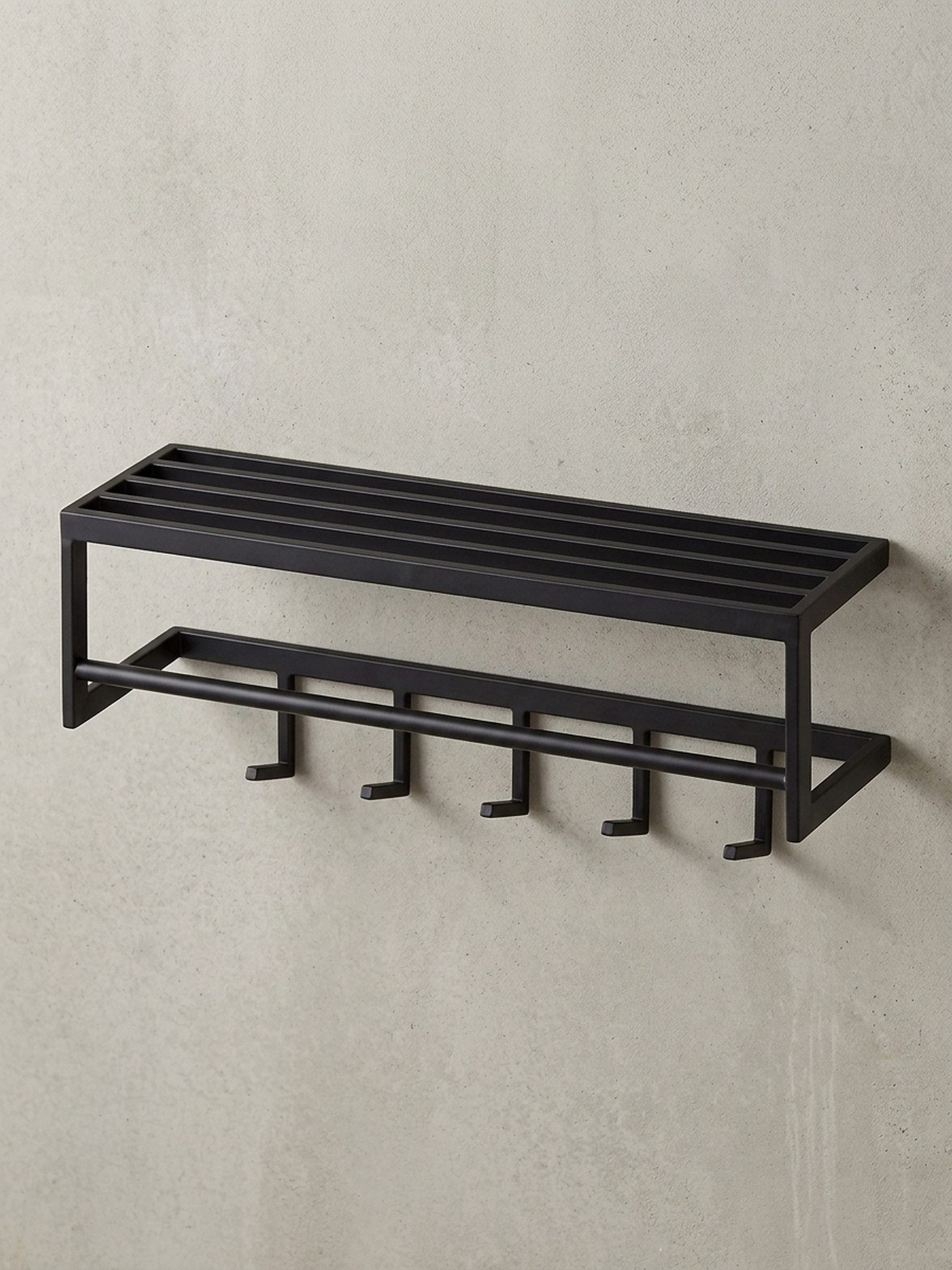 KADIMA DESIGN Wandgarderobe Garderobe aus Stahl, Praktische Fluraufbewahrung